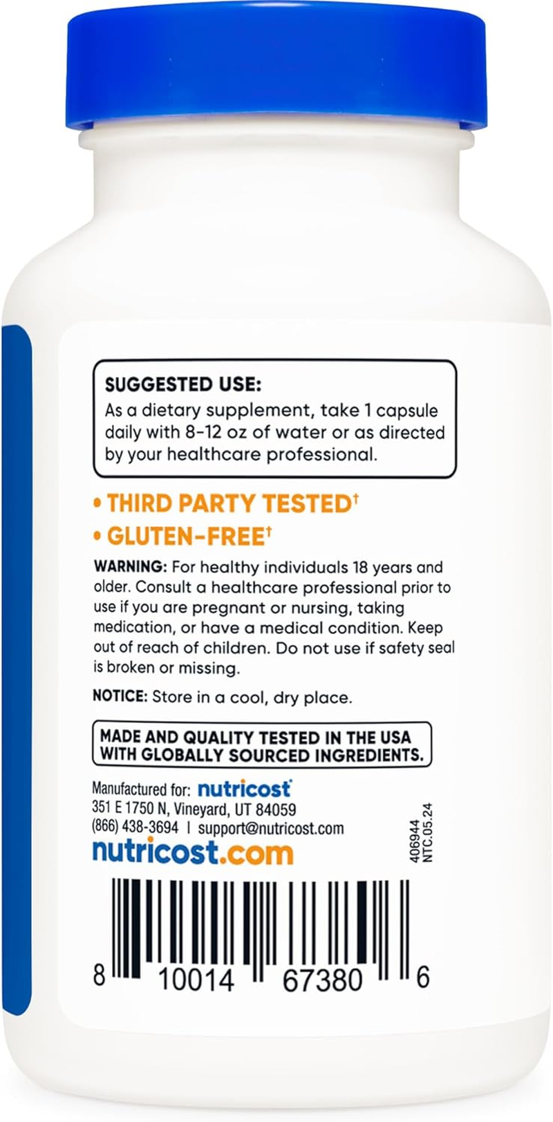 Nutricost Calcium D-Glucarate 500Mg, 120 Capsules - Gluten Free, Non-Gmo, Vegetarian Friendly