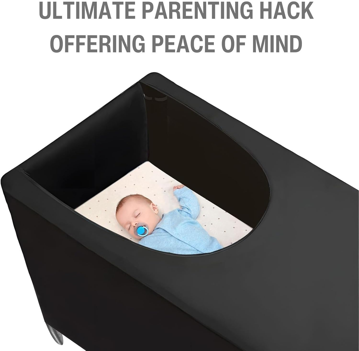 Pandaear Blackout Cover for Pack N Play, Breathable Crib Canopy Cover Tent for Pack and Play, Portable Stretchy Baby Netting for Indoor & Outdoor