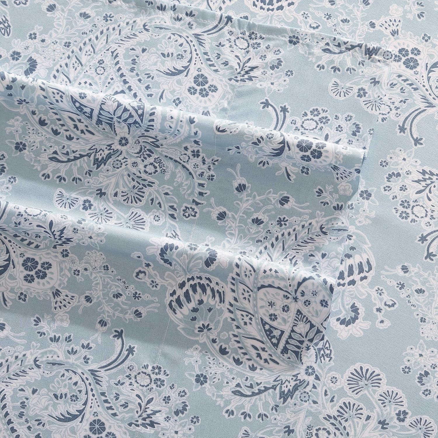 Wrangler - Twin Sheet Set, Silky & Lightweight Bedding Set, Paisley Home Decor, Oeko-Tex Certified (Prairieland Paisley Blue, Twin) - Twin, Steer Head Stripe Pink image number 4