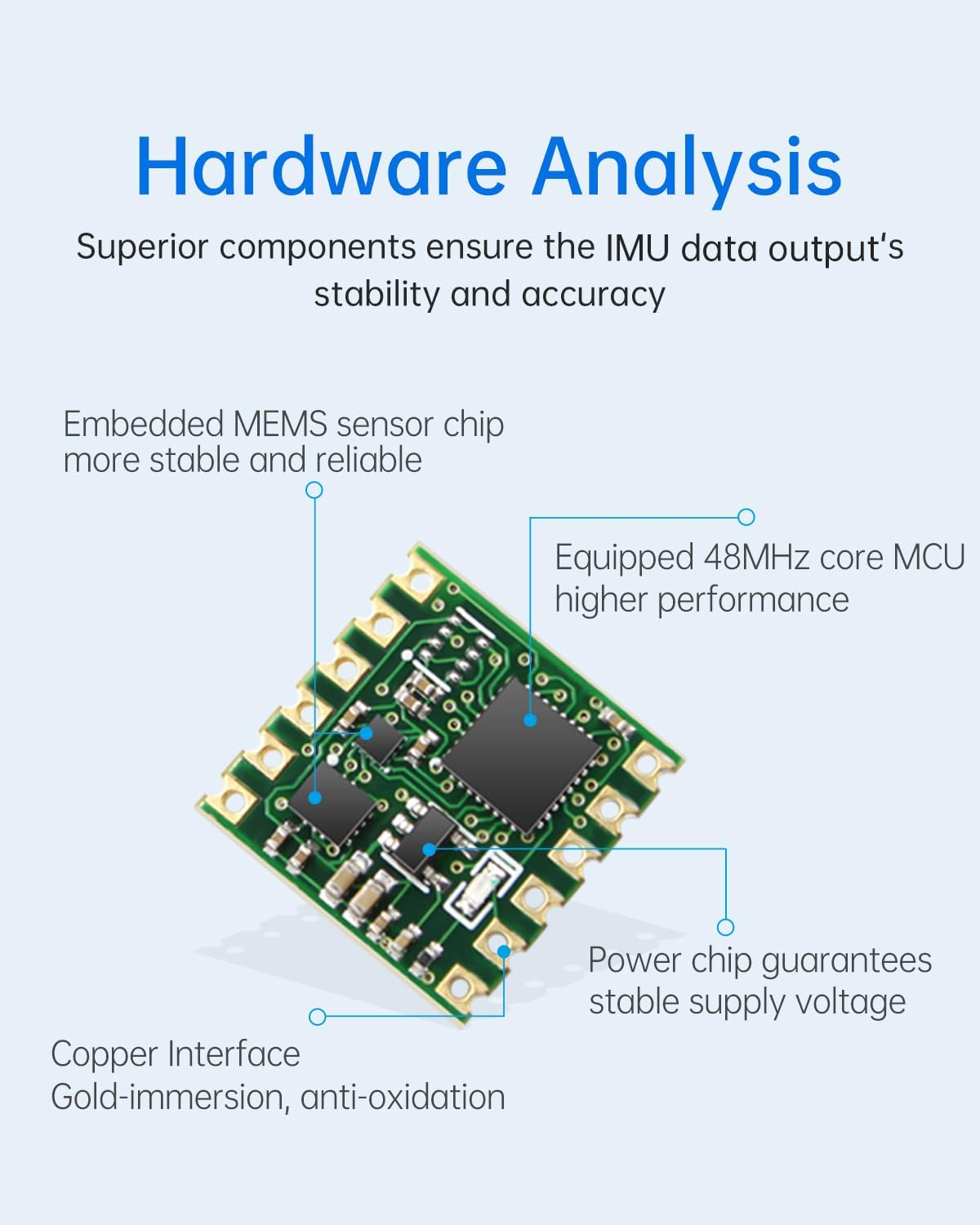 Witmotion WT901C-485 Mpu9250 High-Precision Gyro+Accelerometer+Angle+Magnetometer,9-Axis Digital Compass (Kalman Filtering, Modbus),Triple-Axis Tilt Angle Inclinometer for Pc/Arduino/Raspberry Pi image number 2