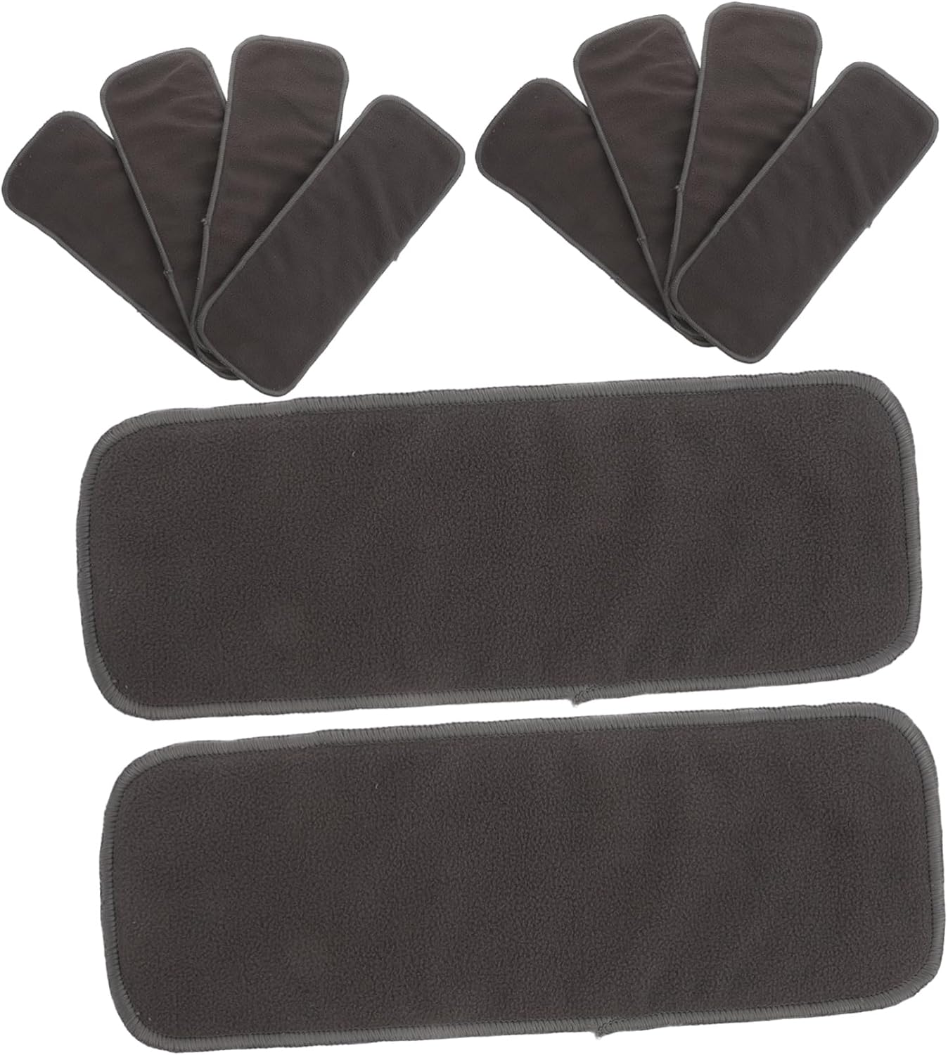 10Pcs Reusable Bamboo Charcoal Diaper Pads Absorbent Breathable Pee Inserts for Newborns Washable Odor Neutralizing Comfortable Moisture Absorbing Travel Use