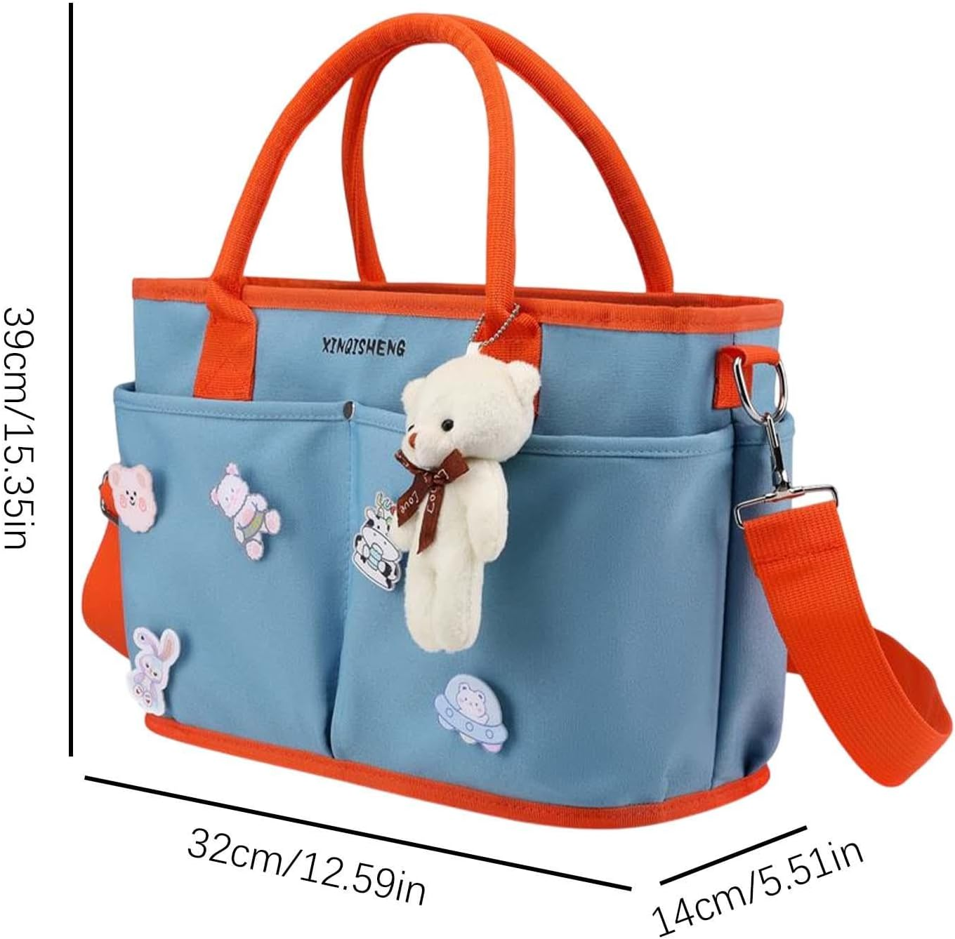 G&eacute;n&eacute;rique Satchel Bags for Women, Waterproof Purses with Large Capacity, Multi Purpose Travel Tote Diaper Bag, Large Opening Nursery Storage with Dry Wet Separation for Moms and Busy Parents, Blue, Se