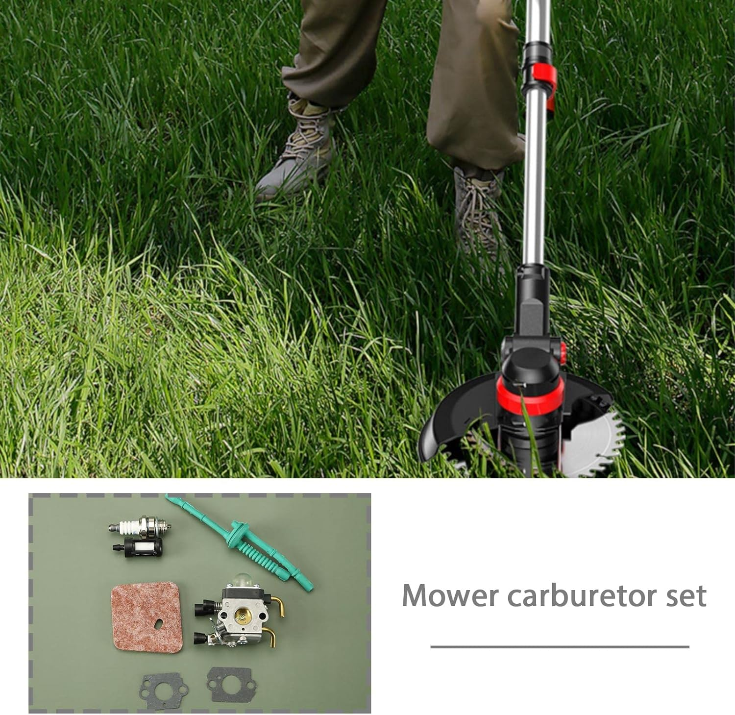 Set with 9Pcs Carburetor Kit Replacement Compatible with STIHL FS55 FS55R FS55RC FS38 KM55 HL45 KM55R Carburetor Service Kit image number 1