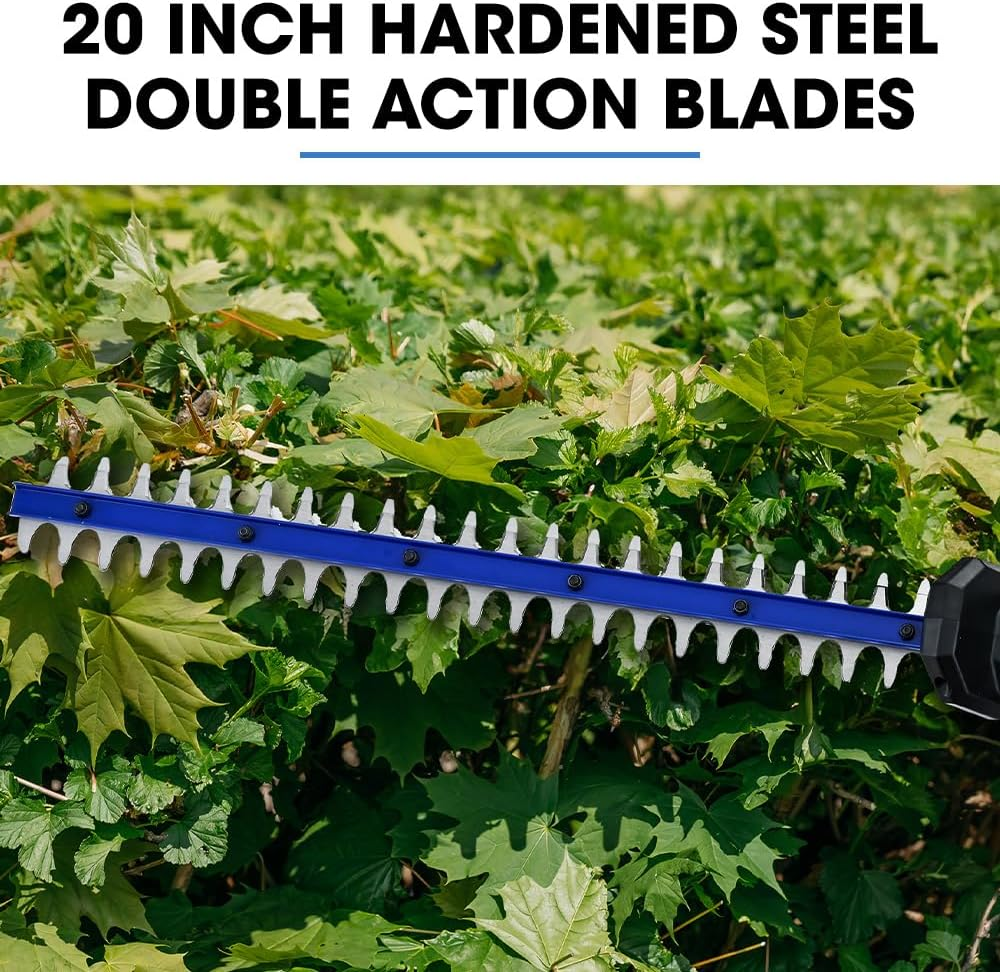 Powerblade 20V Cordless Pole Saw & Hedge Trimmer Combo, 8" Chainsaw Pruner & 20" Hedger, Telescopic Handle, Battery and Fast Charger Kit image number 4