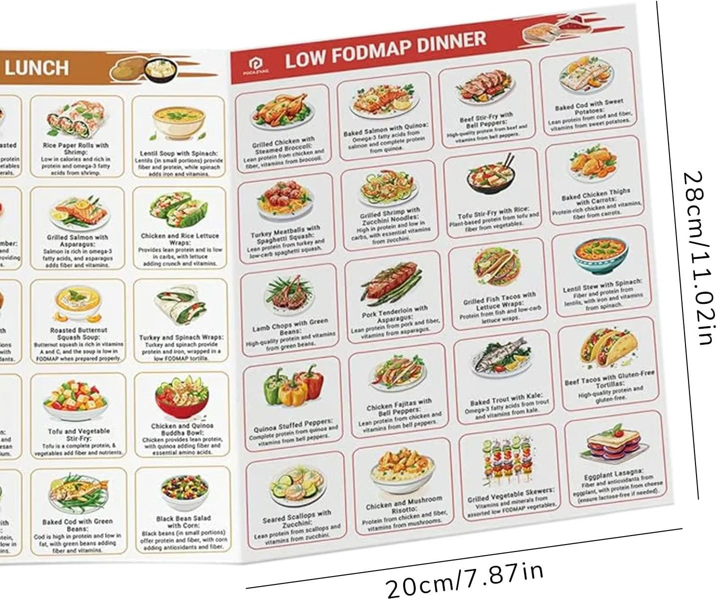 Fodmap Chart, Laminated Nutrition Planner Recipes, Diabetic Food List Chart, Diabetic Meal Planner Chart, Carbs, Calories, Glycemic Index Chart image number 1