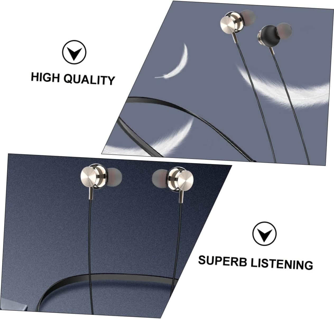 SHOWERORO Wireless Neckband Wireless Earbuds 5.0 Waterproof Sweat-Resistant In-Ear Headphones for Sports Running Gym with Magnetic Closure Compact Stereo Headset image number 3