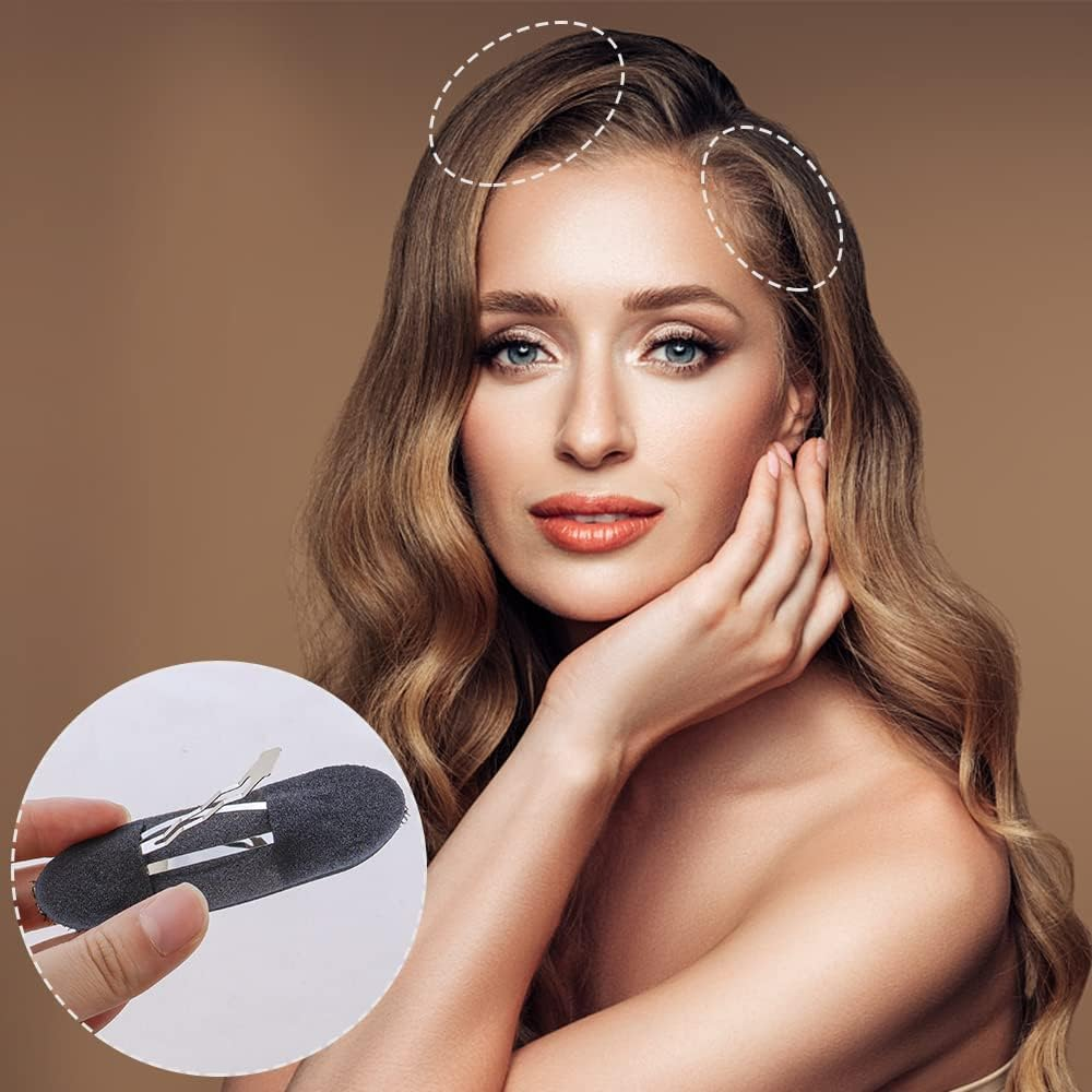 Witbicg Invisible Fluffy Hair Clip Hair Pads, Perfect Puff Hair Head, Puff Hair Head Pillow Head and Face Shape, Women'S and Girls Accessories, Pack of 2 (Black)