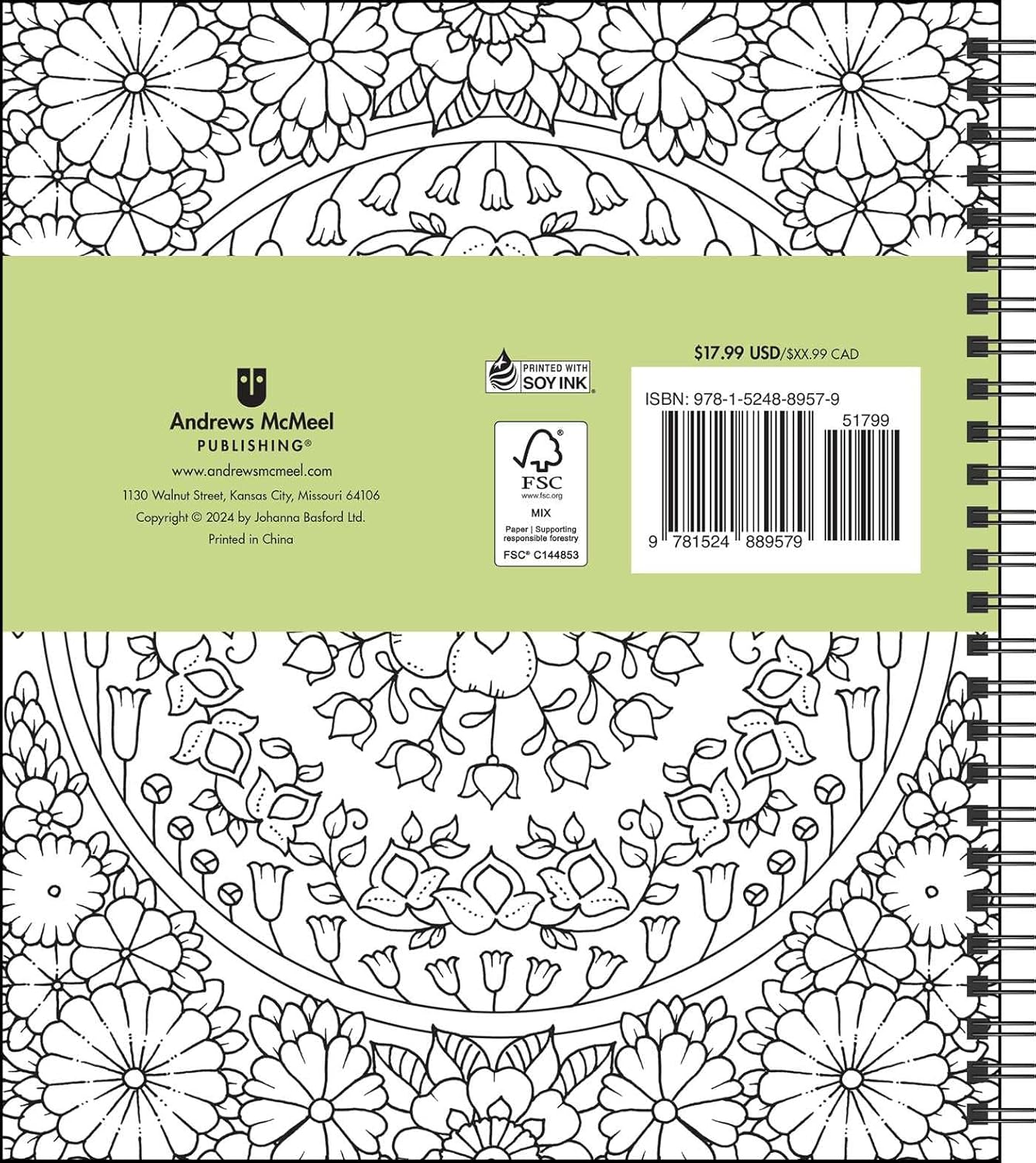 Johanna Basford 12-Month 2025 Weekly Coloring Calendar: a Special Collection of Whimsical Illustrations from Her Books image number 2