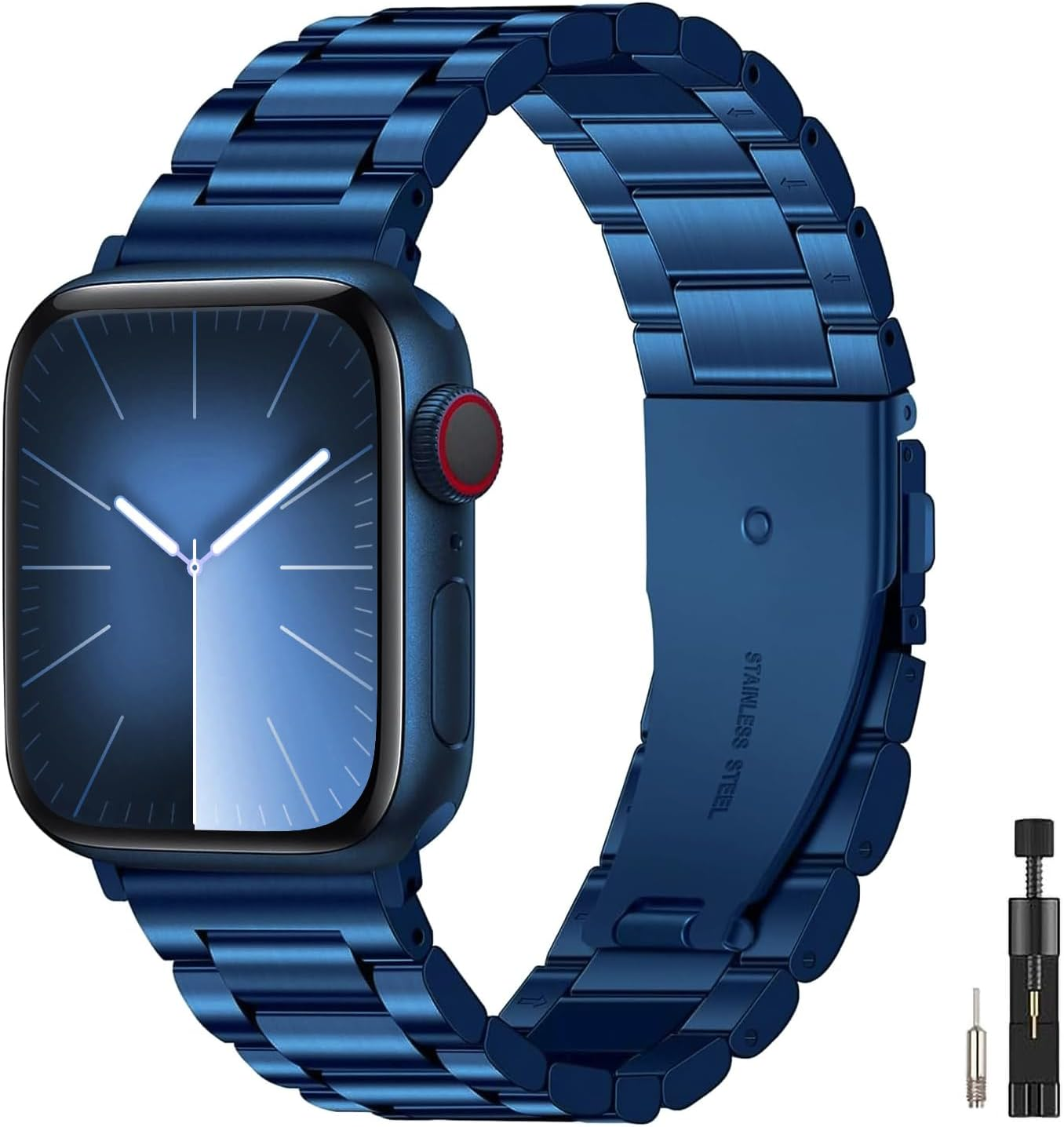 Compatible with Apple Watch Band Strap 42Mm 44Mm 45Mm 46Mm 49Mm,Stainless Steel Iwatch Band for Apple Watch Series 10/9/8/7/6/5/4/3/2/1/Se/Se2/Ultra1/Ultra2