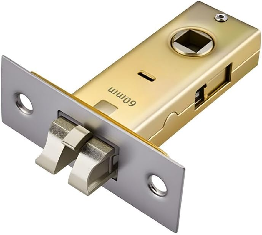 60Mm Mute Tubular Mortice Latch with Stainless Steel Faceplate for Internal Doors, Fits Lever Handles image number 4