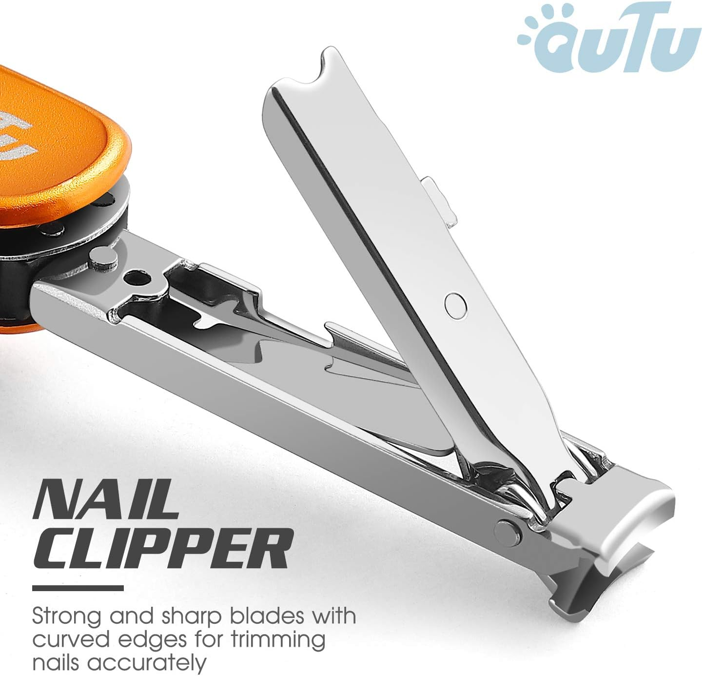 OUTU Keychain Nail Clipper Multitool, 7 in 1 EDC Utility Tool with Nail Clipper, Scissors, Gifts for Him Men Husband Dad Boyfriend (Orange) image number 3