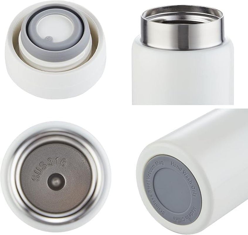 Small Vacuum Insulated Stainless Steel Water Bottle, 1Pc Mini Water Bottle Stainless Steel Small Flask, 7Oz (200Ml), Leak Proof, Keeps Water Hot for Home or Office, White image number 5