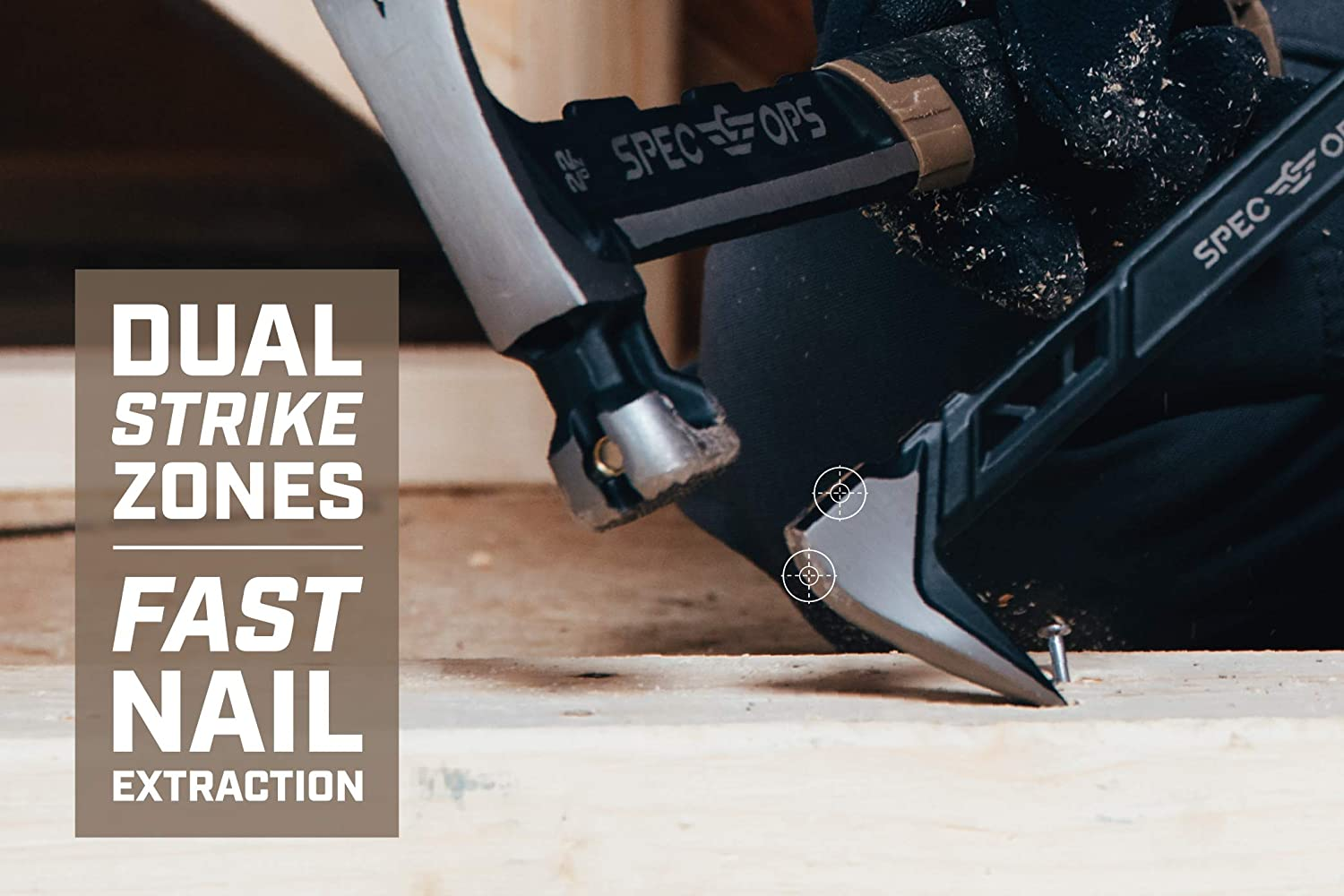 Spec Ops Tools 10" Cats Paw & 15" Flat Pry Bar Set Crowbar Tool Set, Teardrop Nail Pullers, High-Carbon Steel, 3% Donated to Veterans image number 2