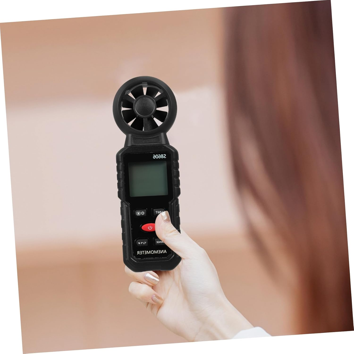 GANAZONO Portable Wind Plastic Wind Speed Tester Accurate Air Velocity Measurement Device Digital Anemometer for Outdoor Activities