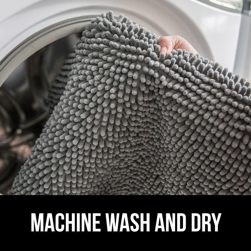 Mumoo Bear Bathroom Rugs 24X16 Inch, Extra Soft Absorbent Chenille Bath Rugs, Rubber Backing Quick Dry, Machine Washable Bath Mats for Bathroom Floor, Tub and Shower, Home Decor Accessories, Grey image number 2