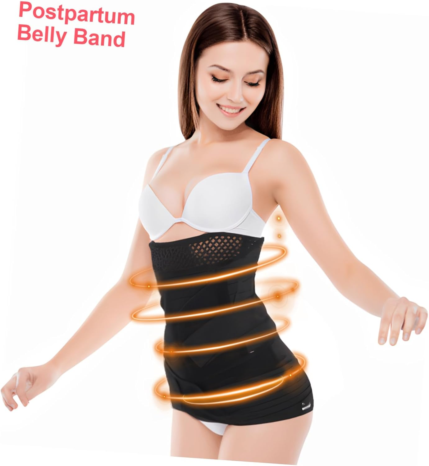 Abaodam Postpartum Girdle Waist Trimmer Wrap for Abdominal Support Compression Belly Band for Postpartum Essential for Moms image number 6