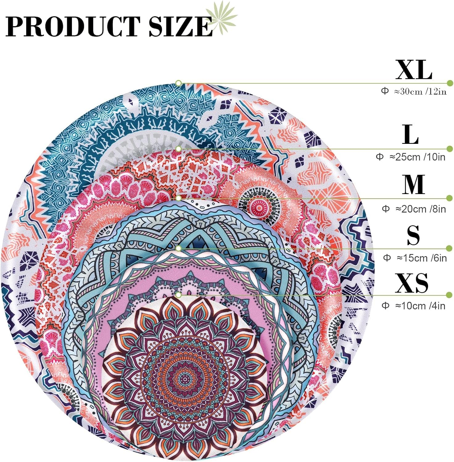 Hapurs Set of 5 Reusable Food Cover Bowl Covers, Elastic Fabric Covers Multi Purpose Food Storage Dish Covers Can Lids, Fruit Vegetable Meat Preservation Fresh Keeping Bread Rising Cover (Mandala A) - Aztec image number 6