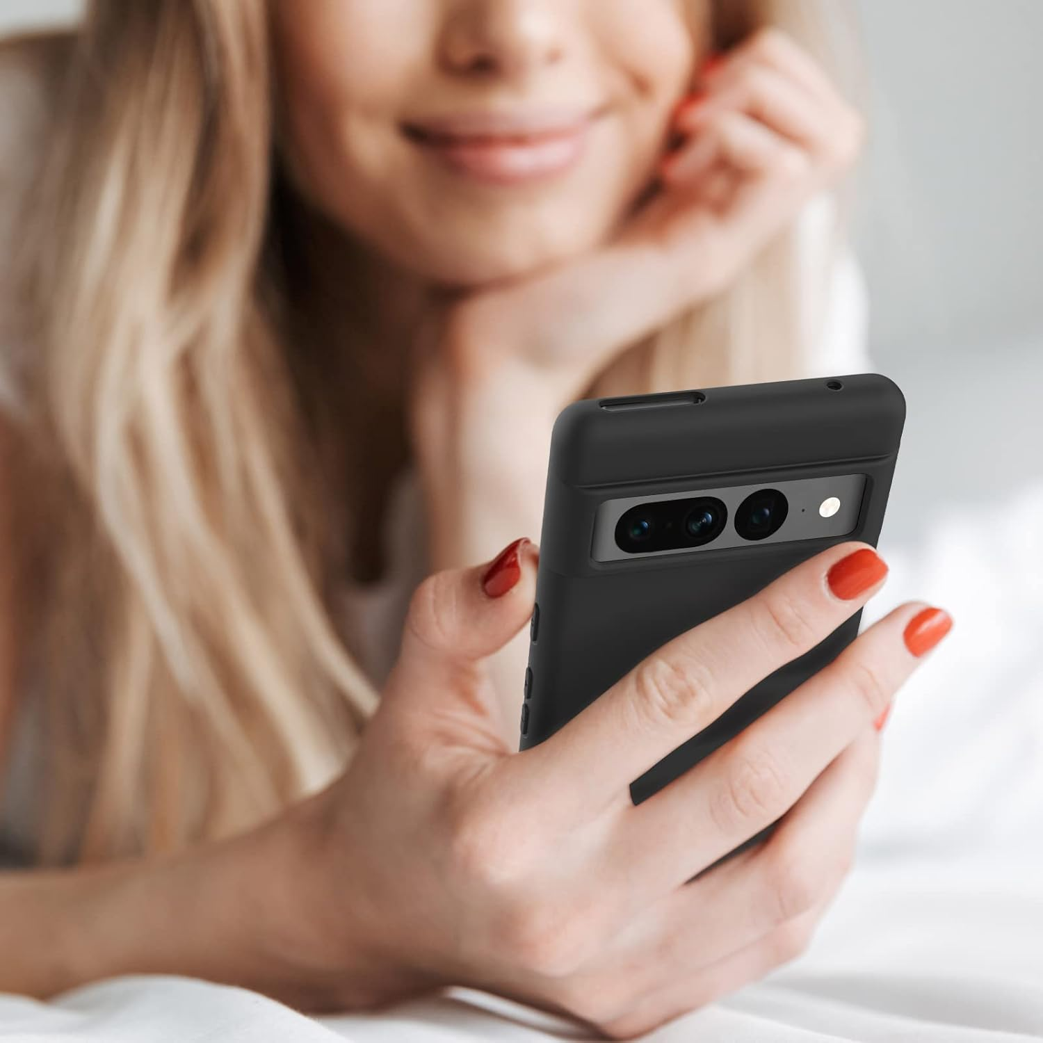 Silicone Case for Google Pixel 7 Pro Case(2022), Ultra Thin Flexible Premium Rubber Full Body Protection Anti-Fingerprint Dust-Proof Shockproof Anti-Scratch Wireless Charging for Google Pixel 7 Pro 5G Cover image number 1