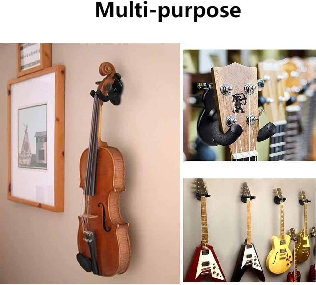 4 Pack Guitar Hanger Hook Wall Mount, Musical Instruments Stand for Hanging All Size Guitars, Bass, Mandolin, Banjo image number 1