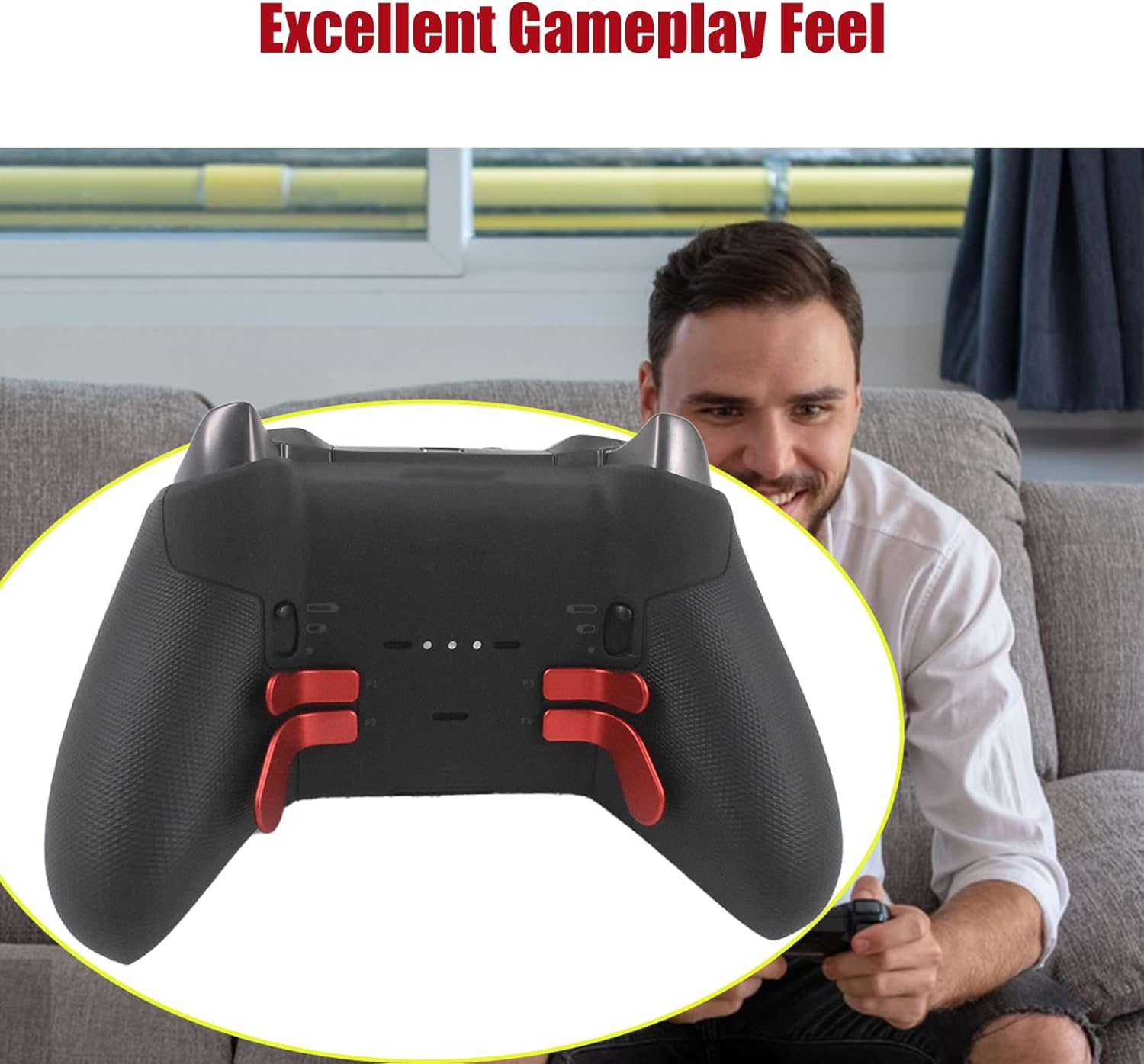 4 Pcs Elite Controller Paddles for Xbox Elite Controller Series 2,Metallic Interchangeable Paddles Hair Trigger Locks Replacement Parts for Xbox Elite Series 2 Core(Red) image number 5