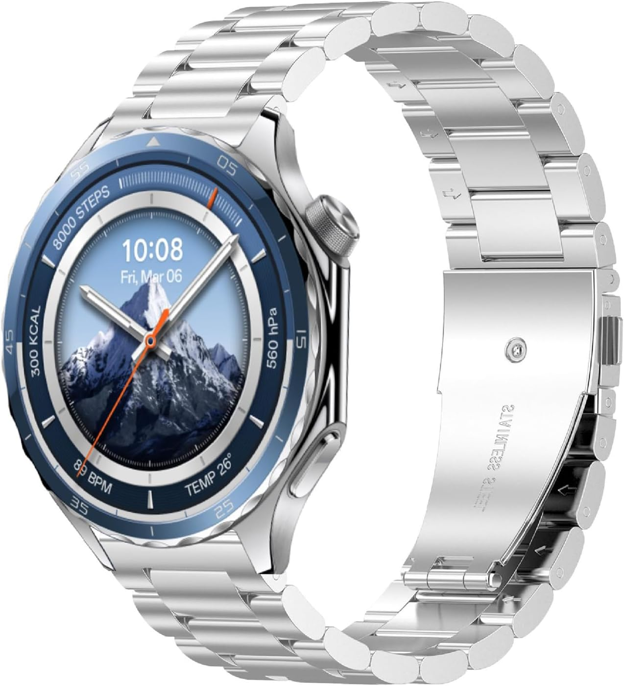 GIOPUEY Strap Compatible with Oneplus Watch 3, Stainless Steel Strap, Wear-Resistant, Stylish, Replacement Strap