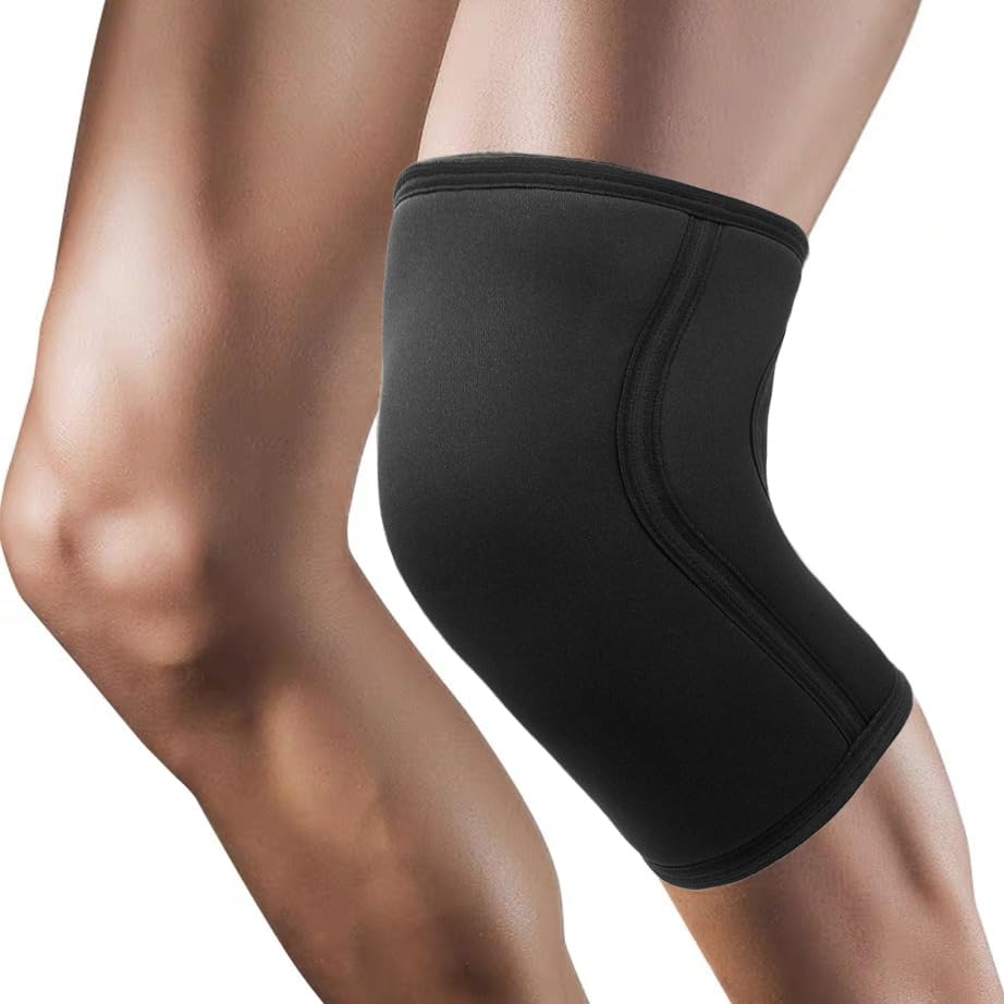Knee Brace,1 Pack 7Mm Neoprene Sports Kneepads Knee Support Compression Weightlifting Pressured Crossfit Training Knee Pads Knee Sleeves Support Women Men H HOME-MART (Black, L)
