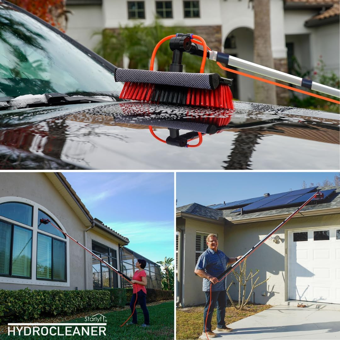 STARLYF Telescopic Hydrocleaner Telescopic Cleaning Broom Water Powered Soap Dispenser Cleaning Solar Panels Washing Trucks Bus Car Roofs (3.6 MTS Non-Telescopic) image number 2