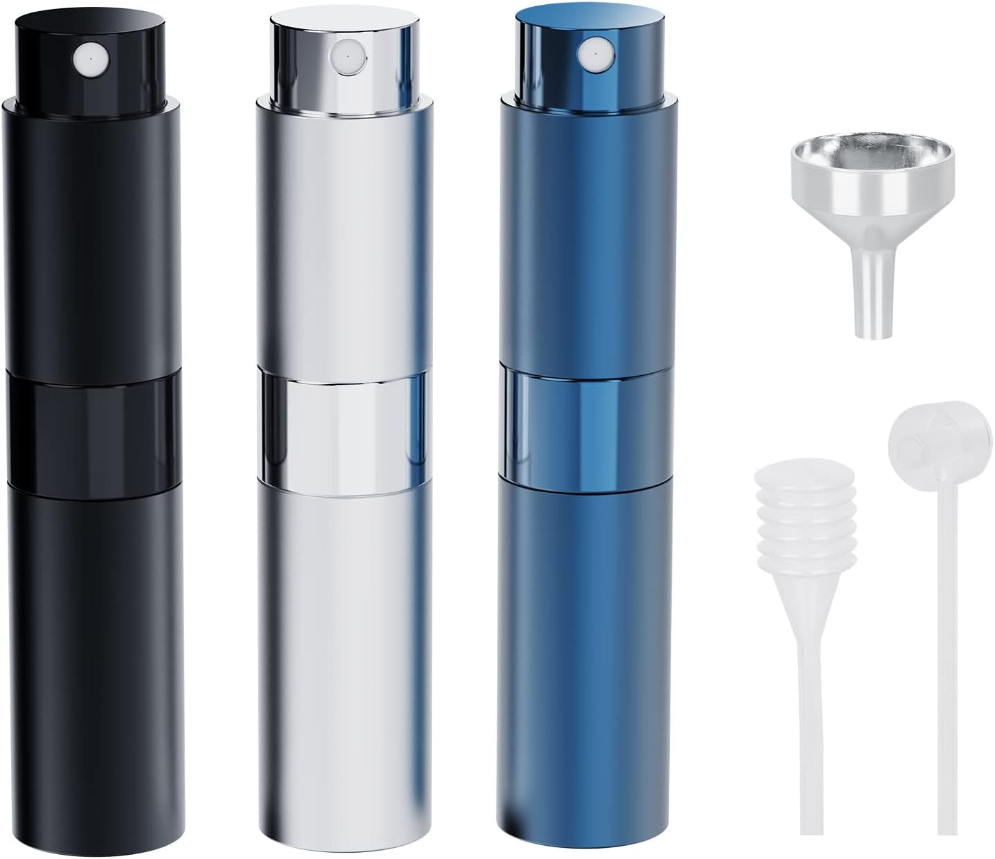 Darbermu 3PCS Perfume Atomiser, 8ML Perfume Atomisers Refillable Travel Perfume Atomiser Bottles Atomiser Perfume Spray Bottle Travel Bottles with Funnel and Refill Pump for Travel, Vacation