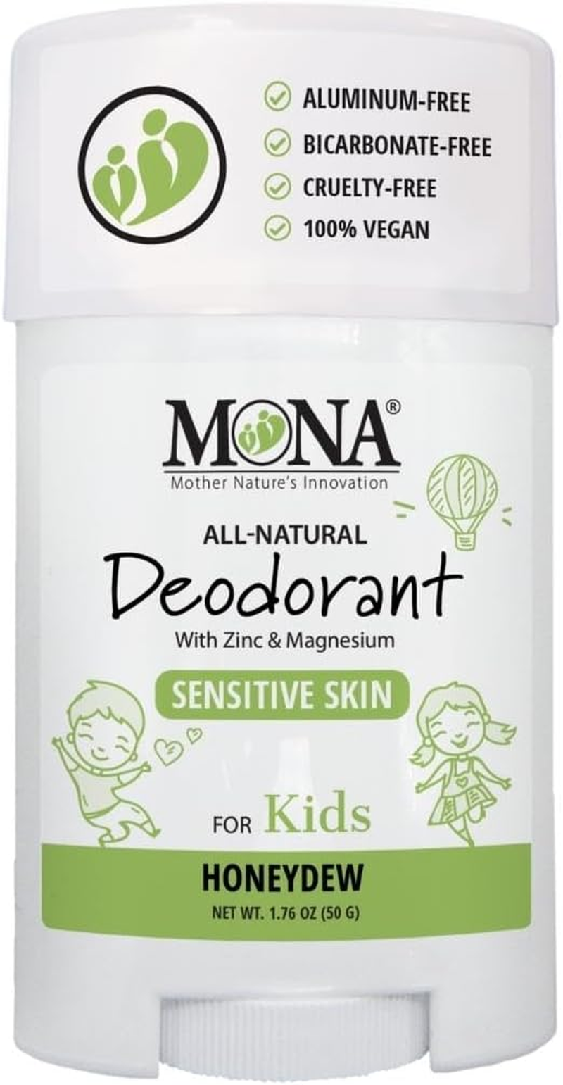 MONA BRANDS All Natural Deodorant for Kids for Girls & Boys Sensitive Skin No Baking Soda No Aluminium Vegan, Non-Gmo, Gluten & Cruelty Free 1 Unit Honeydew, Full Size (50Ml) image number 3