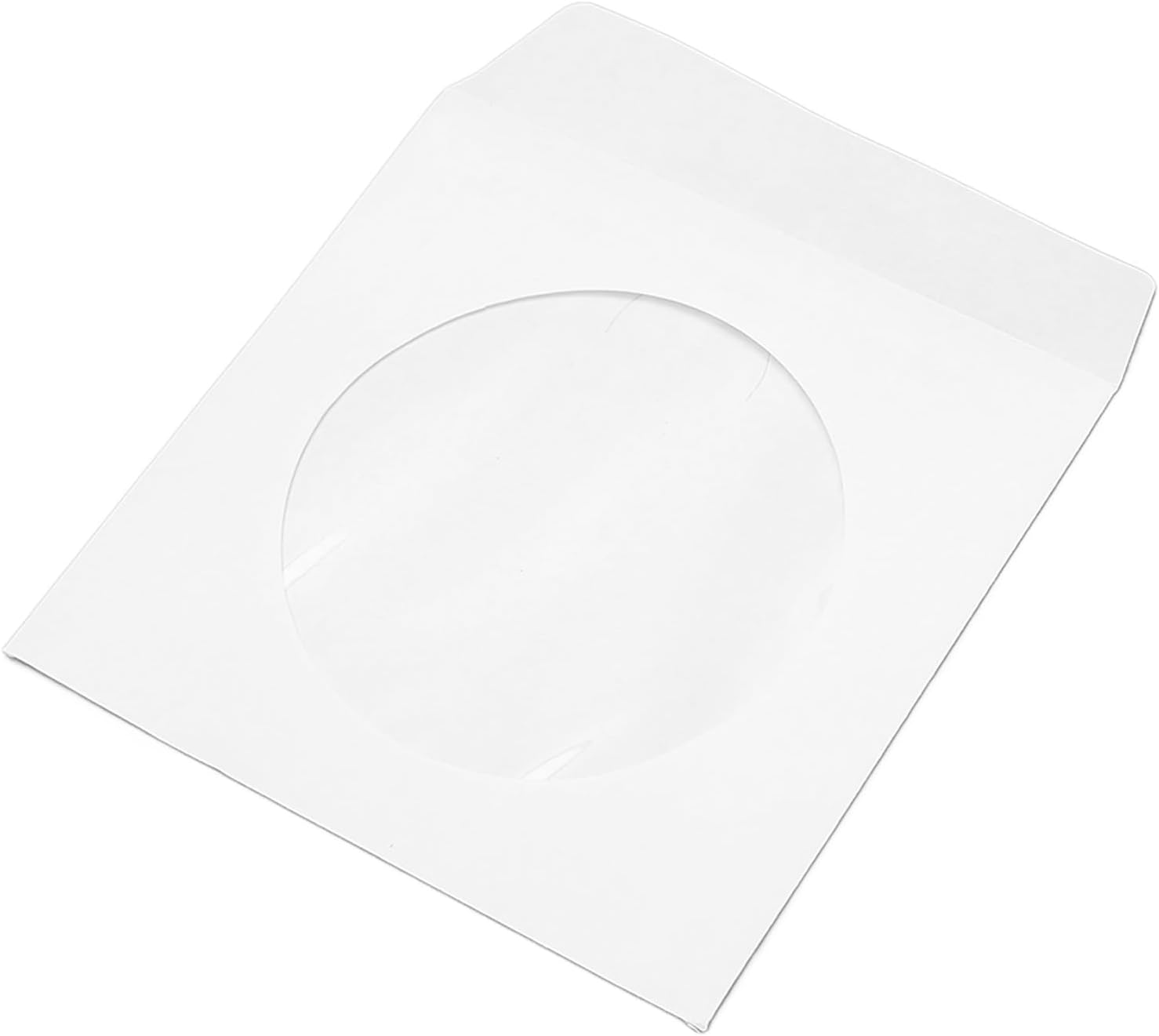 100Pcs CD DVD Sleeves, 100 Pack Maxtek Premium Thick White Paper for 8Cm CD DVD Disc, CD DVD Sleeves Envelope with Clear Window Cut Out and Flap image number 3