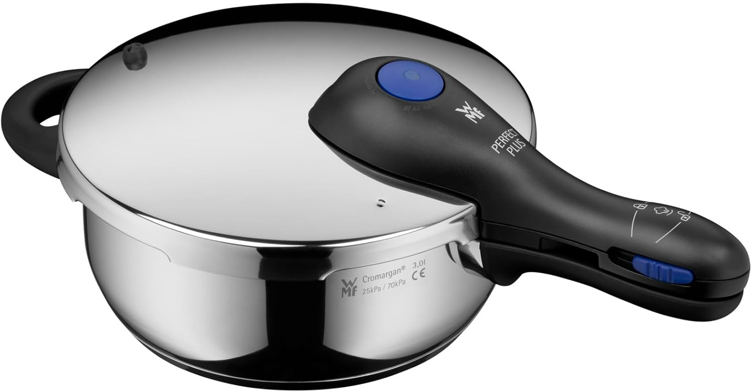 WMF Perfect plus One Pot Pressure Cooker Induction 3 L, Pressure Cooker with Flame Protection, Large Cooking Signal, 2 Cooking Levels, Removable Lid Handle, One-Handed Cooking Step Controller, image number 1