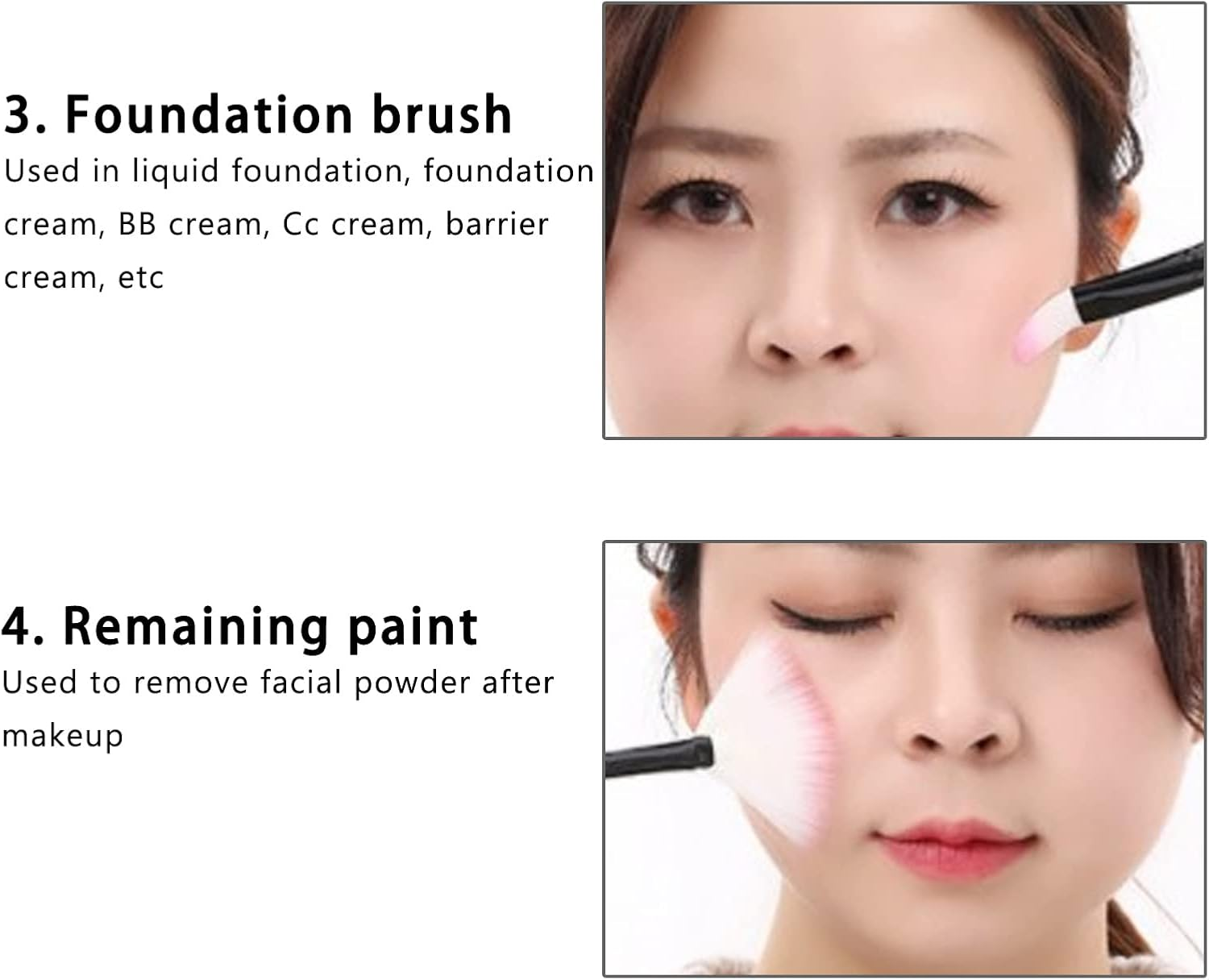 Cosmetic Brush, Slender Fiber Bristles Blush Brush Makeup Brush Set for Daily Makeup image number 2