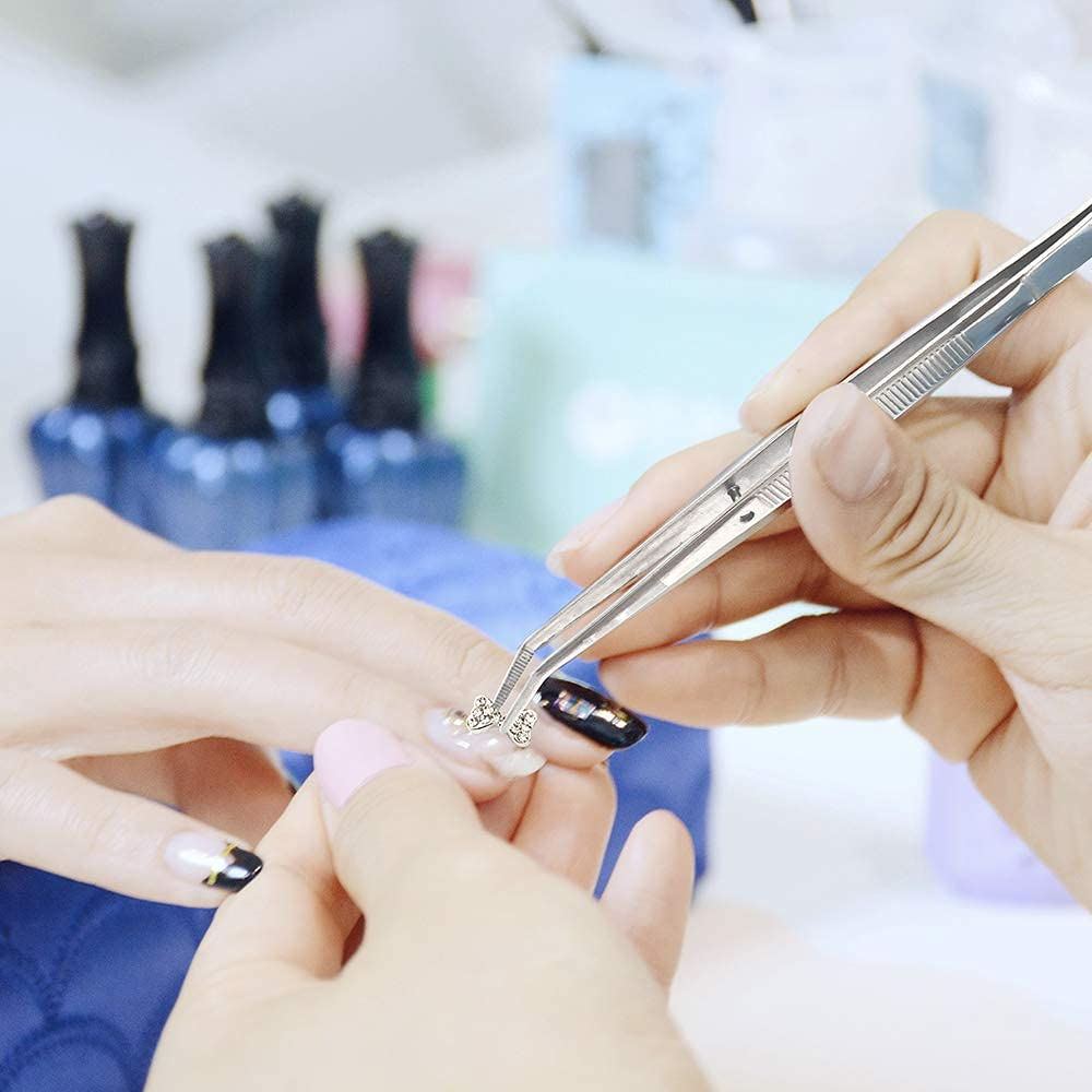 Dental Instruments Mariam College Tweezers &ndash; Stainless Steel Tweezer with Curved Tip (16 Cm) &ndash; by DMX INTL (Pack of 5) image number 5