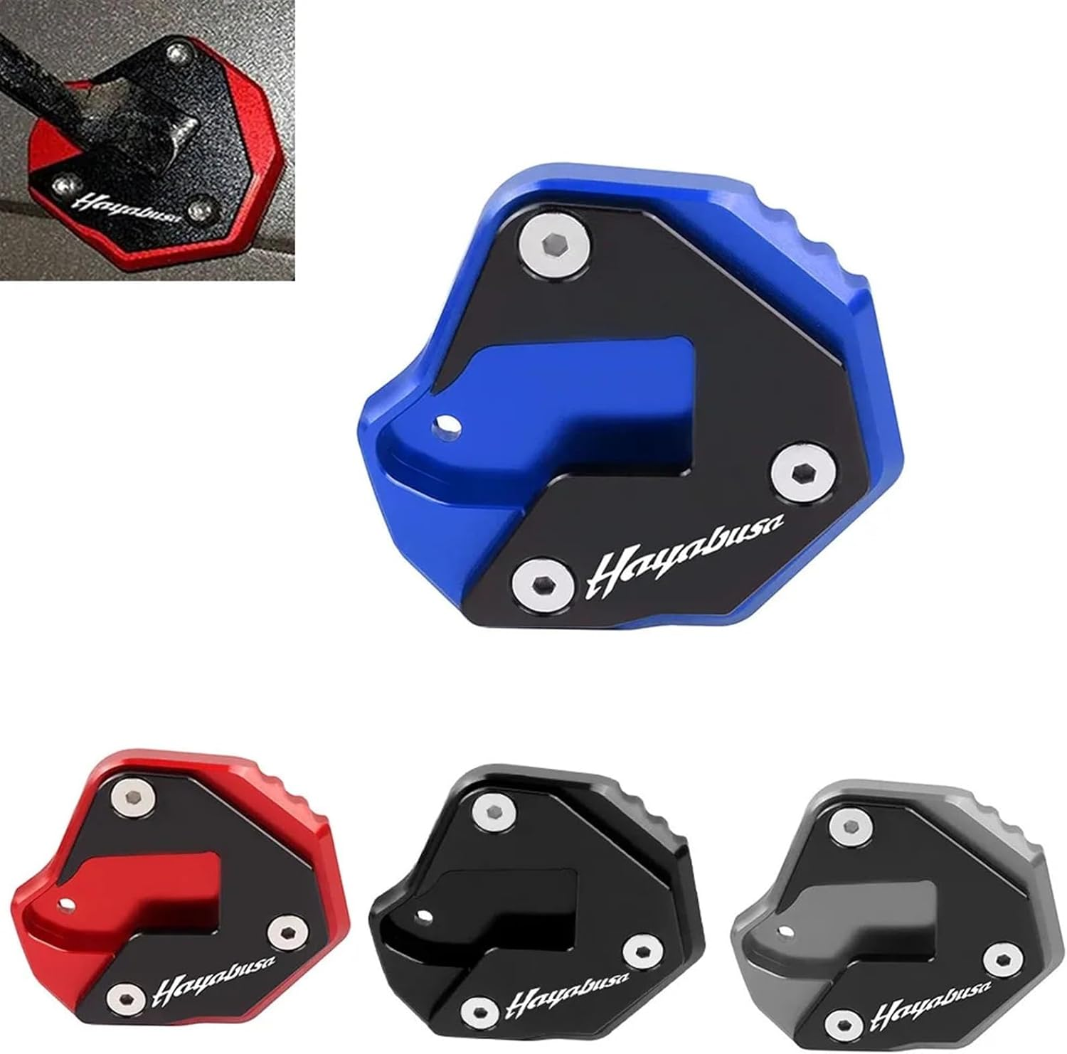 MKBHD Fit for Suzuki Hayabusa GSX1300R GSX-R 1300 2007-2021 Motorcycle Kickstand Foot Side Stand Extension Pad Support Plate(Orange) image number 3