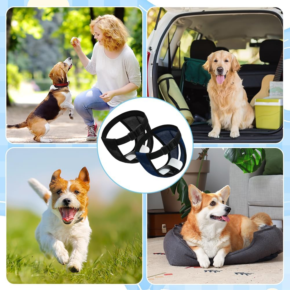 Aomig Reusable Dog Nappies, 2 Pack Dog Nappies with 6 Sanitary Pad Adjustable Protective Trousers, Washable Dog Diapers Puppy Sanitary Wraps Panties, Dog Period Pants, Dog Diapers Wrap