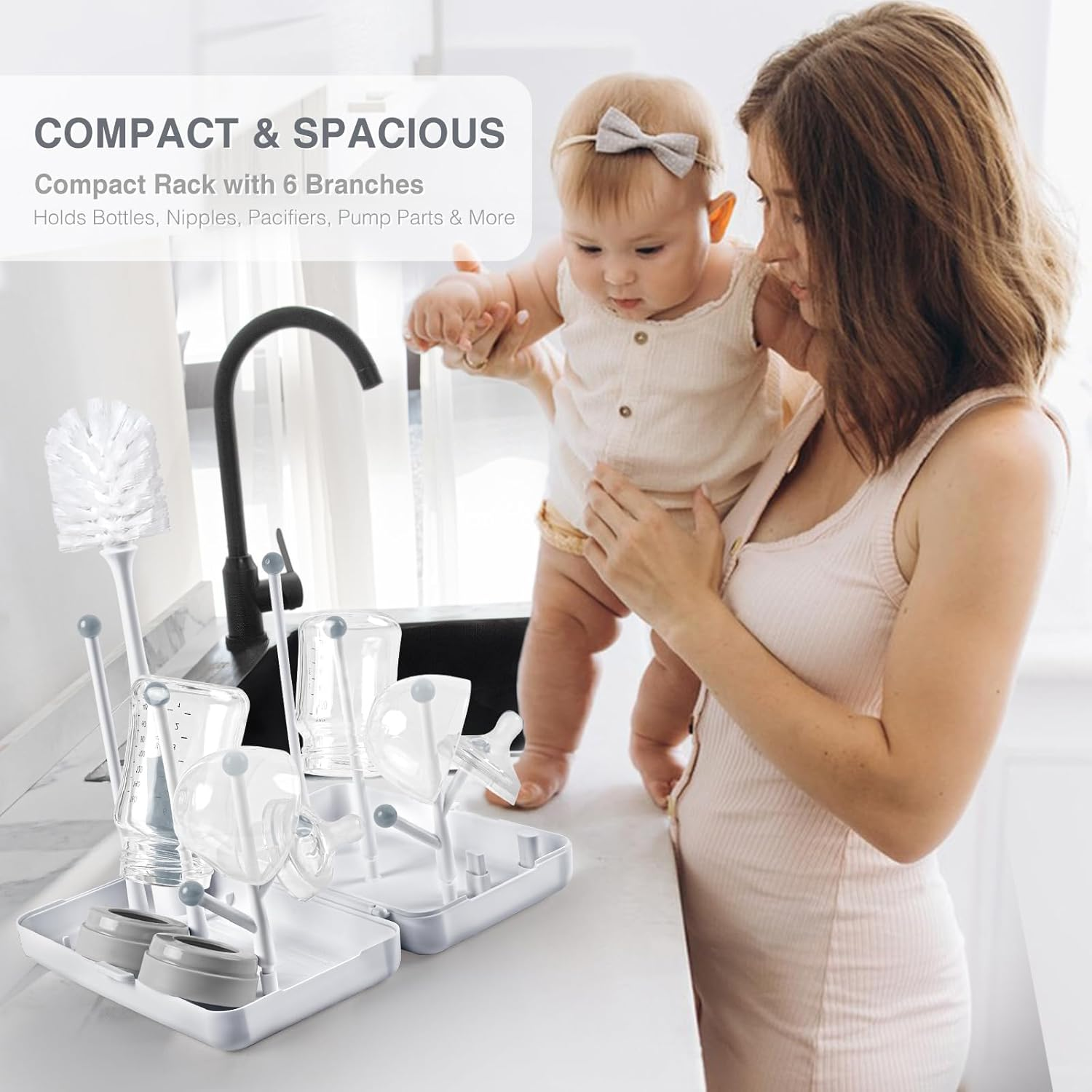 Termichy Travel Baby Bottle Drying Rack, Compact Size with Large Capacity for Working Mom, Visit Families, Friends or Camping with Baby image number 4