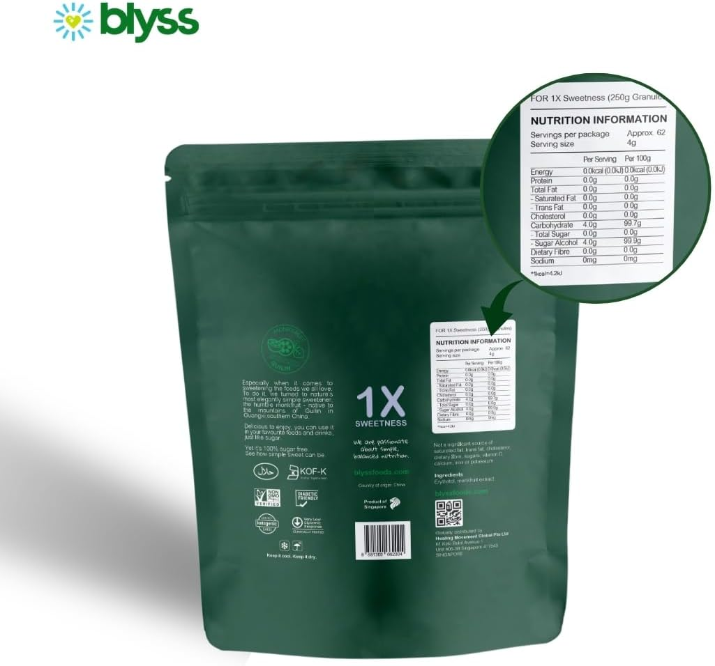 Blyss Granulated Monk Fruit Sweetener with Erythritol Packets (100 Sticks) - Zero Glycemic Index, Low Carb, Low Calorie, Sugar-Free, Keto & Diabetic Friendly, Non-Gmo image number 3