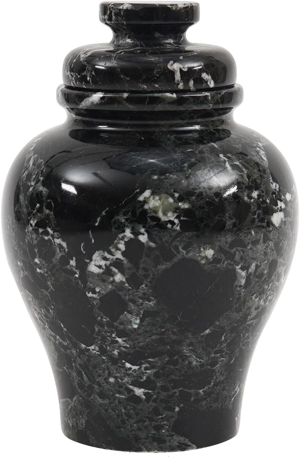 Radicaln Marble Urn 6'' Inches Black Handmade Small for Human Ashes Keepsake - Burial for Funeral, Urn for Ashes image number 5
