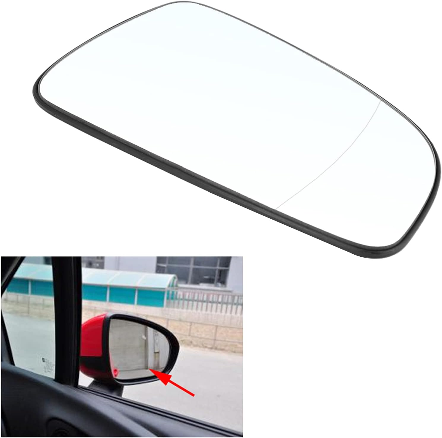 Car Right Door Side Wide Angle Wing Mirror Glass Replacement for Astra 2004-2008, Easy Install, Clear View, Design image number 2