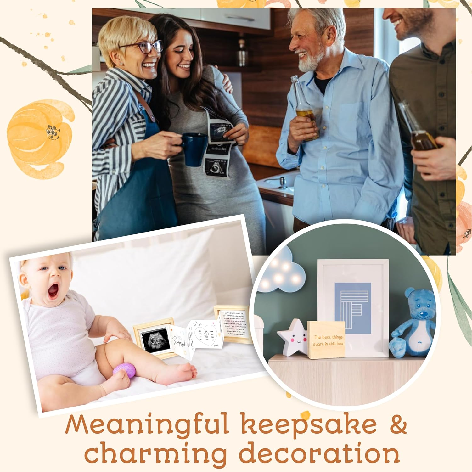 Pregnancy Announcement for Grandma - Surprise Grandma Baby Announcement Box, Ultrasound Picture Frame Pregnancy Reveal, New Baby Announcements Ideas image number 5