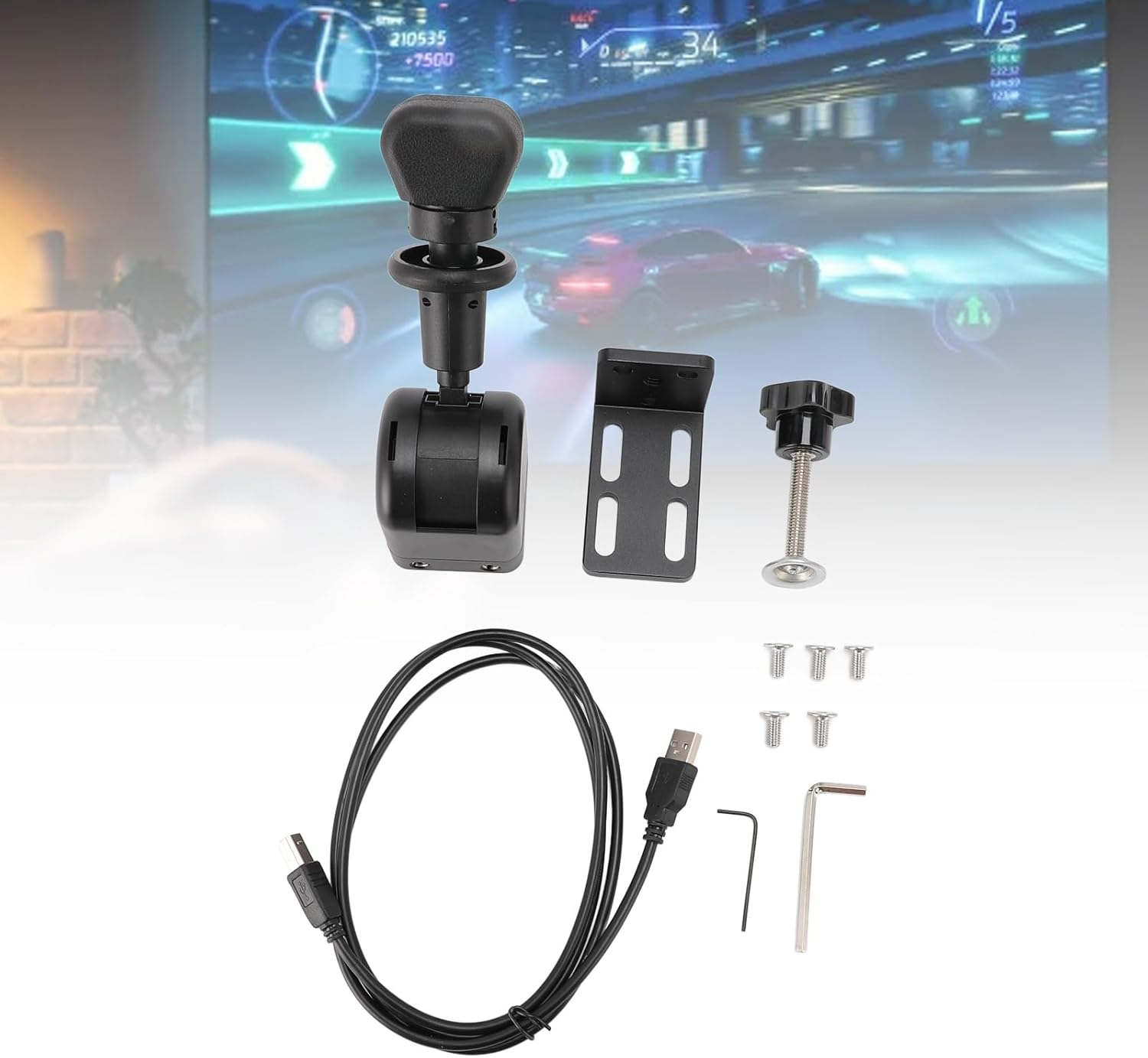 PC Racing Game USB Handbrake, USB Handbrake for Racing Game Compatible for G27 G29 G923 G920, for T300 T300RS T GT, PC USB Handbrake Simulated Professional Brake Analog image number 1