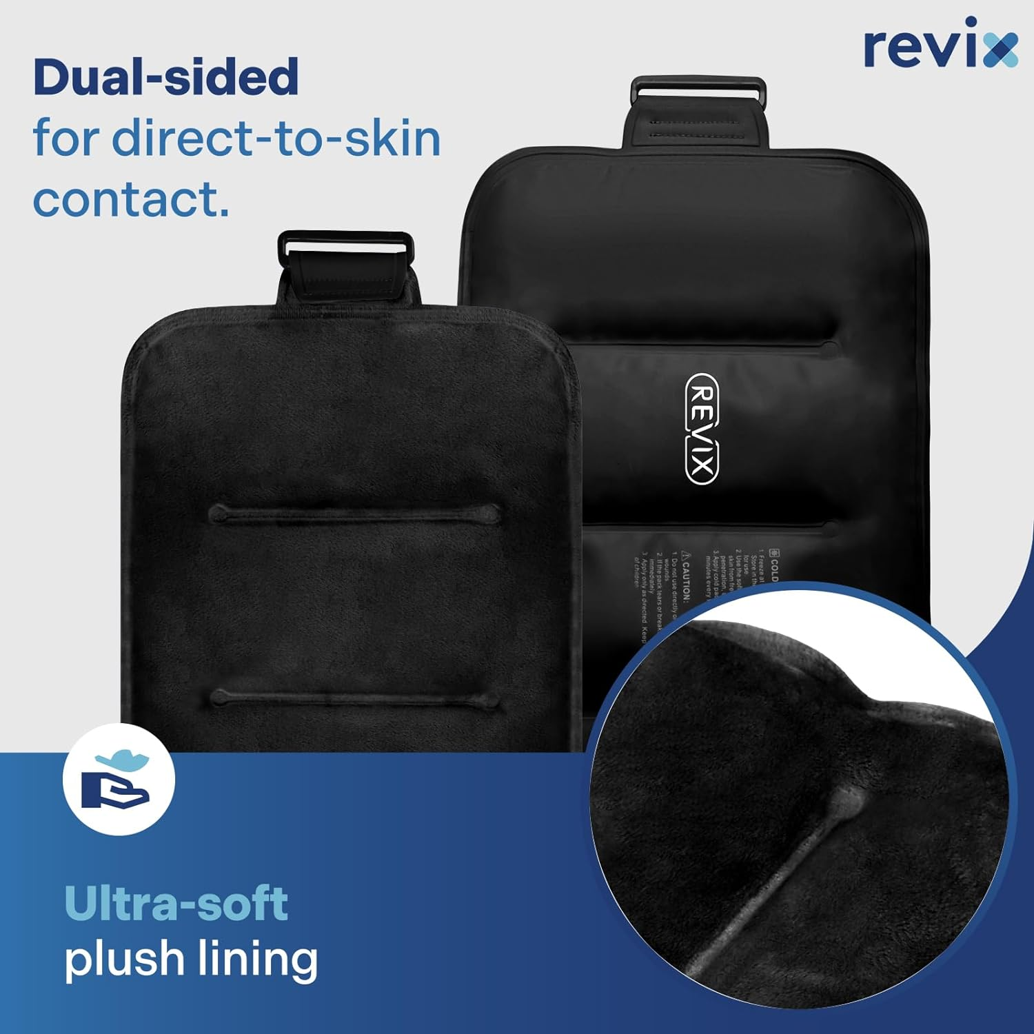 REVIX Large Ice Packs Wrap for Hip, Knee, Leg, Shoulder, Back, Reusable Gel Cold Pack for Injuries, Joint and Muscle Discomfort Relief, Black image number 3