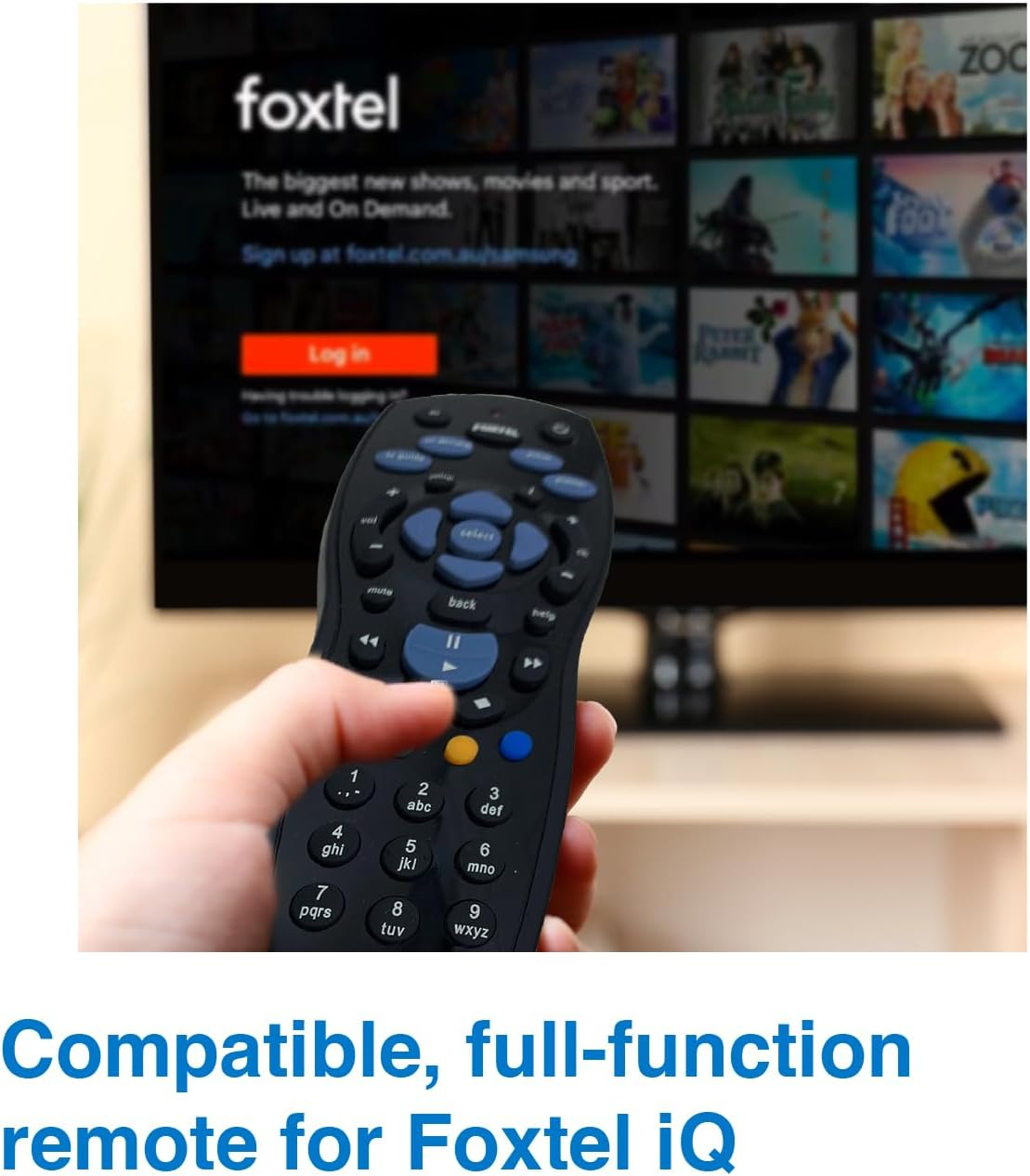 Laser Remote Control for Foxtel Iq &ndash; Compatible with Iq2, Iq3, Iq4 & Iq5 &ndash; No Programming Needed &ndash; Full Function Replacement Remote for Foxtel Set-Top Boxes &ndash; Uses 2 AA Batteries &ndash; Black image number 3