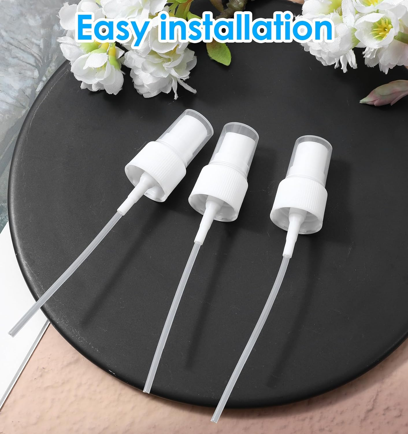 Valuebargain 8 Pcs Spray Tops for Toner Bottles, Spray Cap for Glycolic Acid, Oil Bottles (White) image number 1