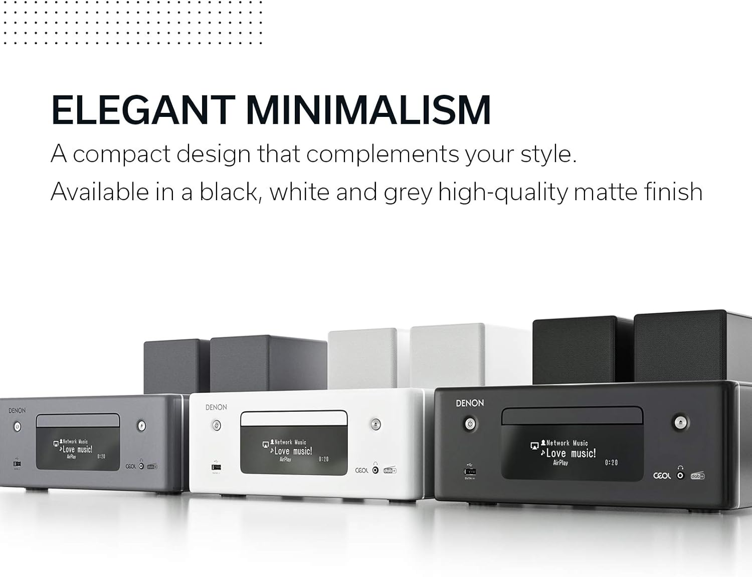 Denon CEOL-N11 DAB Audio Receiver with CD Player, Hifi Amplifier for TV Sound, Bluetooth, 2X Optical Input, DAB+, Google Assistant / Siri / Alexa Compatible, Music Streaming, HEOS Multiroom &ndash; White image number 1