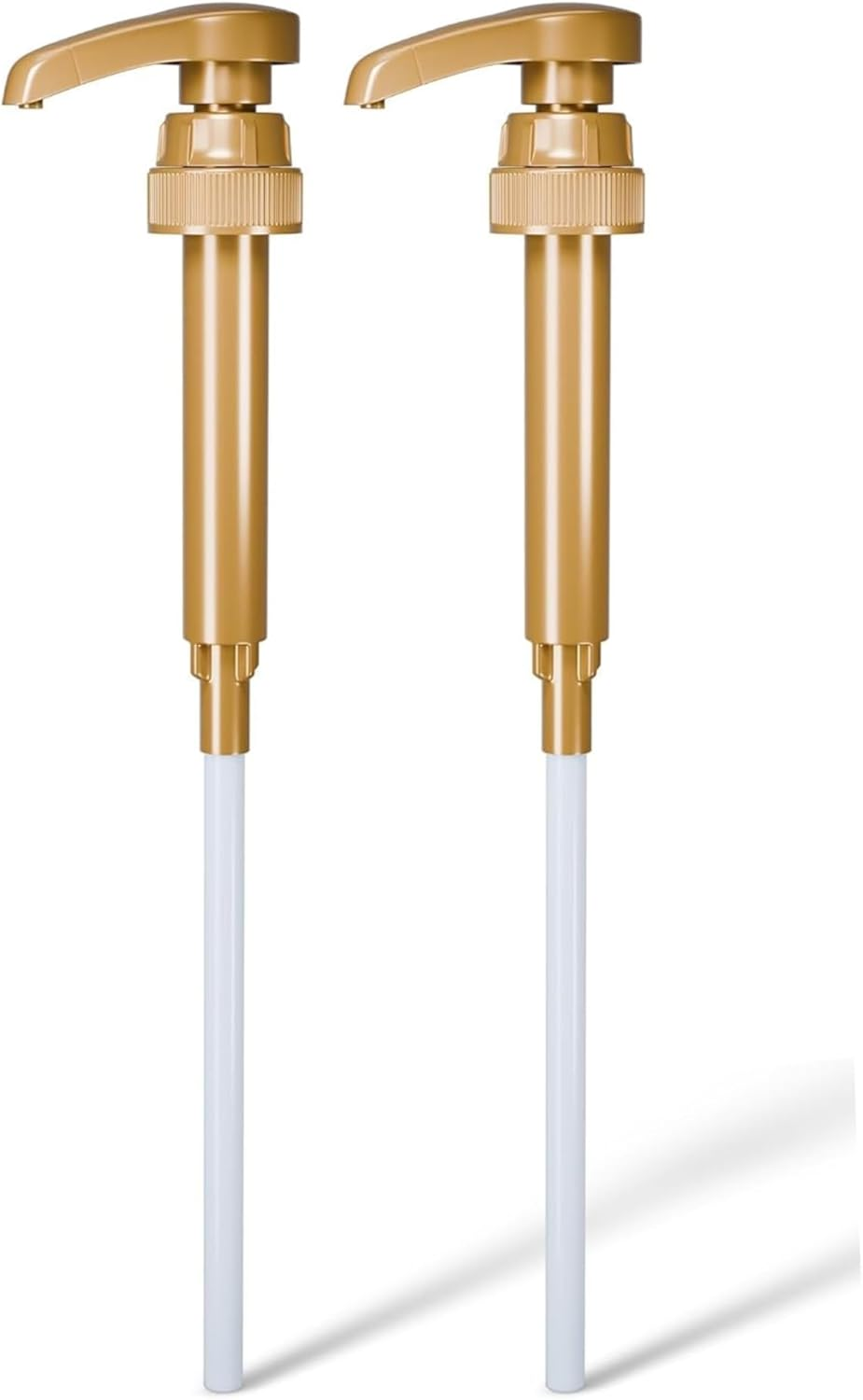 Gold Squirt Syrup Pump, (Pack of 2) Coffee Syrup Pump Dispenser | Coffee Syrup Bottle 750Ml / 25.4Oz Syrup Pump for Kitchen Dinning Bar Accessories | Compatible with Monin, Torani, Da Vinci Bottles