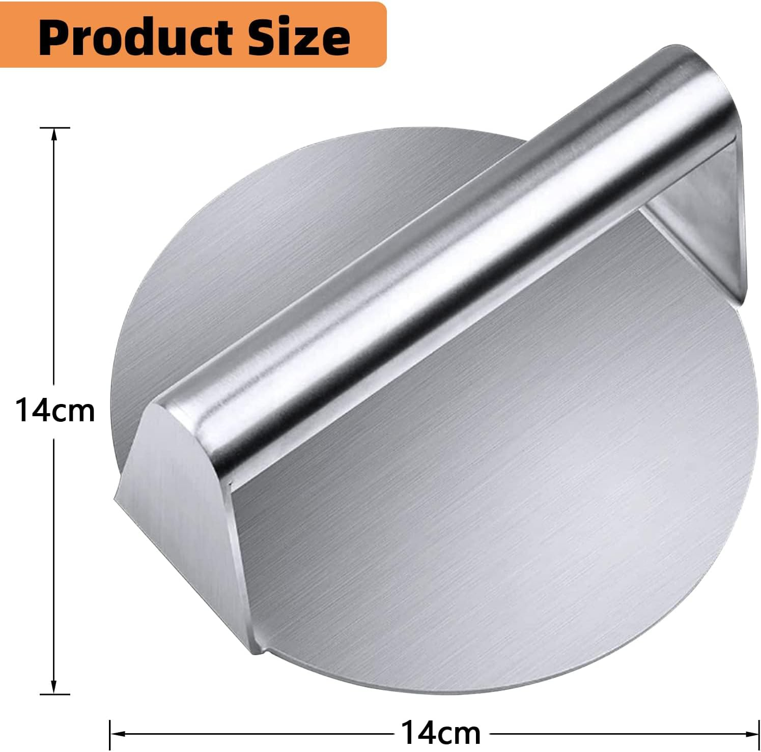 YOZOTI Burger Press - Stainless Steel Burger Smasher Tool - Smooth & Non-Stick Surface - round Utensil for Grilling Meat Patty, Steak, Hot Dog, Grill Flattener for Steaks, Panini, Sandwich image number 2