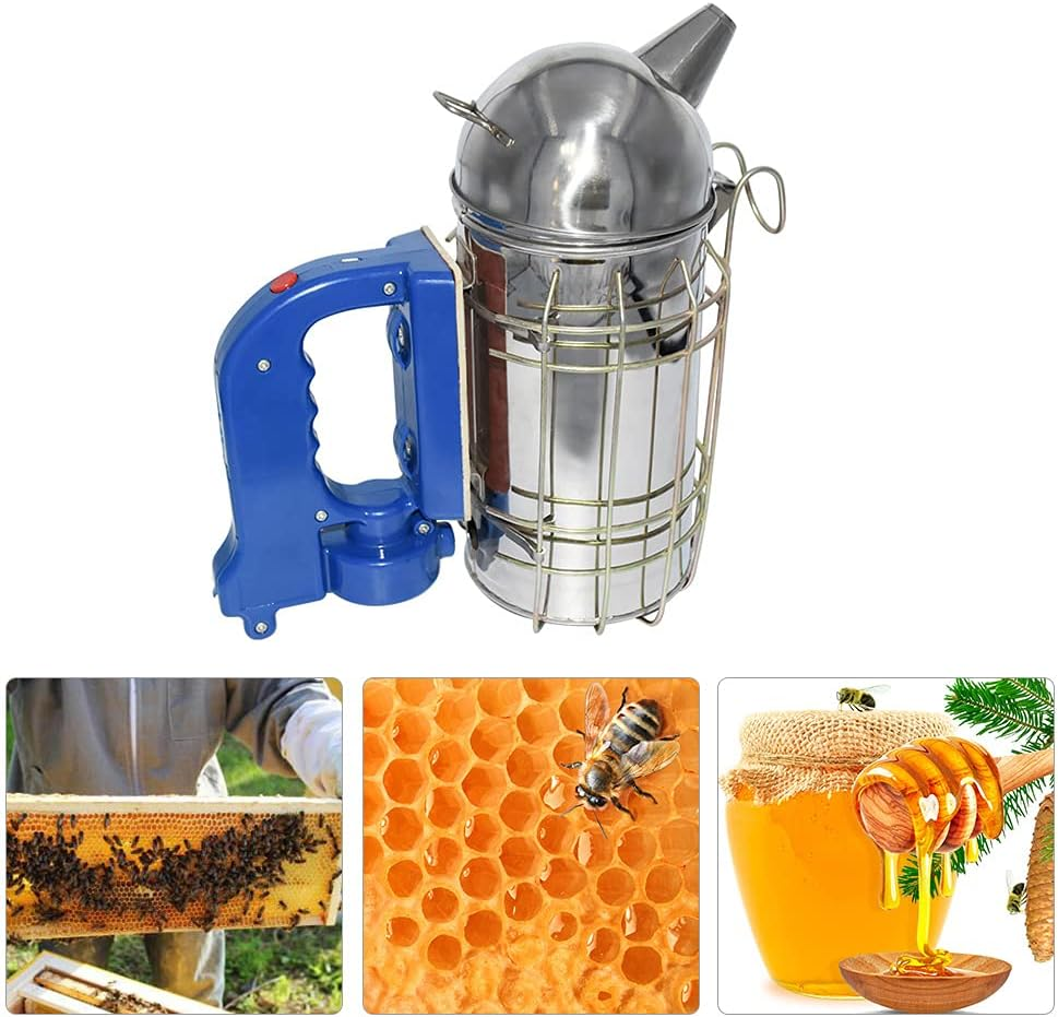 Bee Smoker, Stainless Steel Electric Beehive Smoker with Heat Shield and Mounting Hook, Beekeeping Tool Equipment (Not Come with Batteries) image number 5