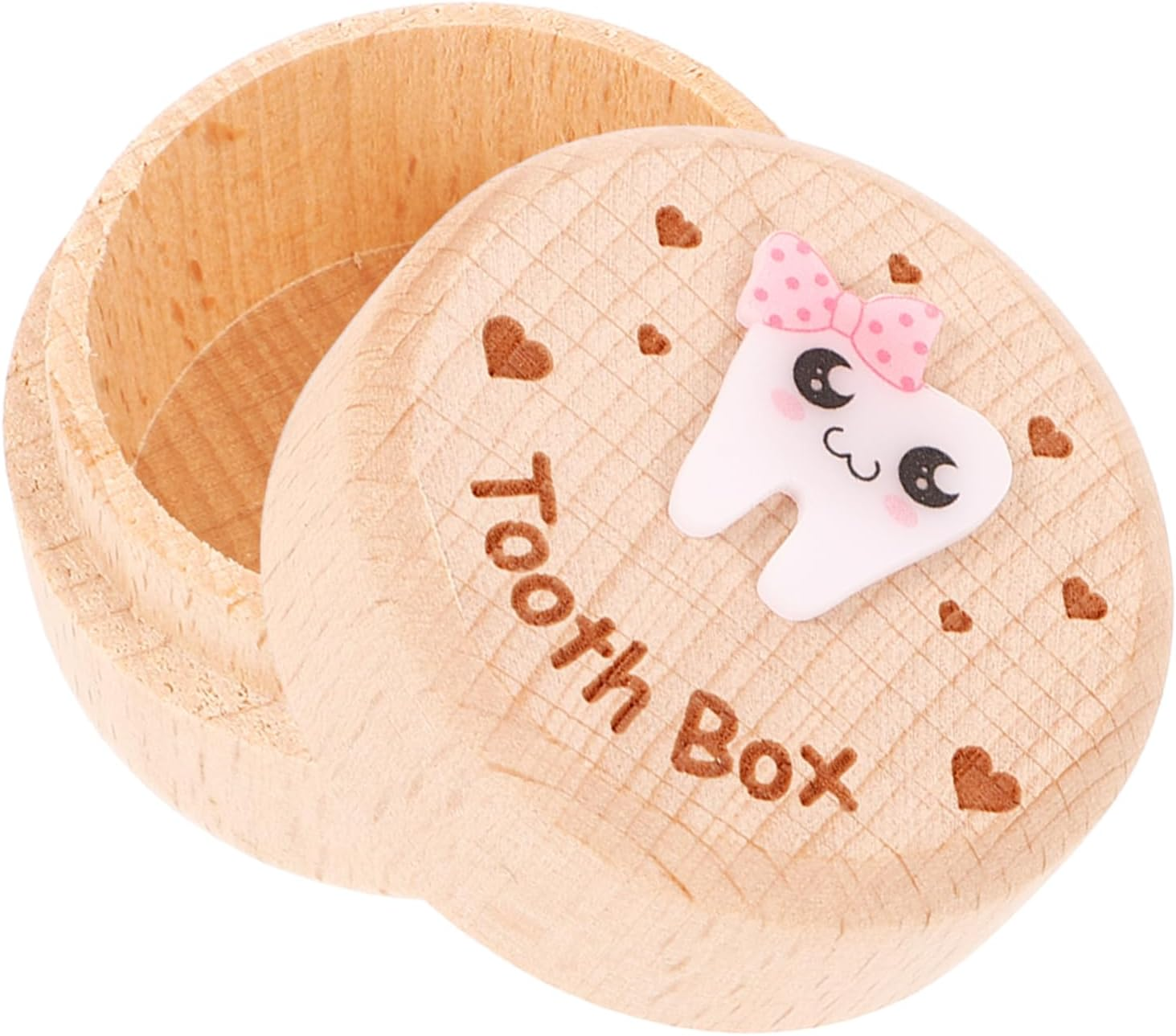 Wooden Tooth Box Kids Tooth Storage Box Small Wooden Keepsake Organizer for Boys and Girls