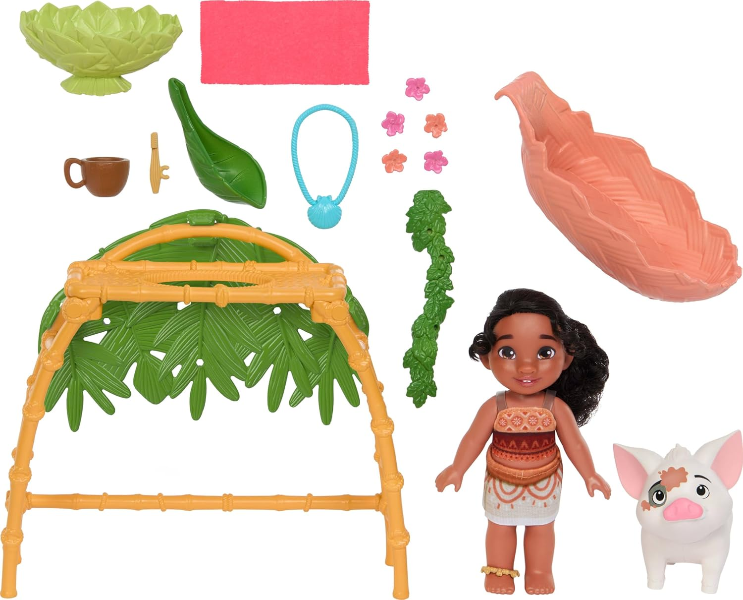 Mattel Disney Moana 2 Simea & Pua Bathtime Fun Playset with Fashion Doll, Animal Friend, Tub & 10+ Accessories, Toys Inspired by the Movie image number 1